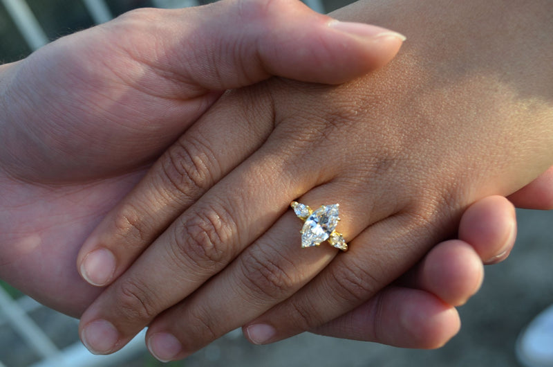 4.5ct · Marquise and Pear · Prong-set