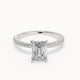 Andy - Delicate Micropavé Lab Grown Diamond Engagement Ring - Emerald