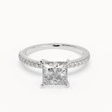 Andy - Delicate Micropavé Lab Grown Diamond Engagement Ring - Princess
