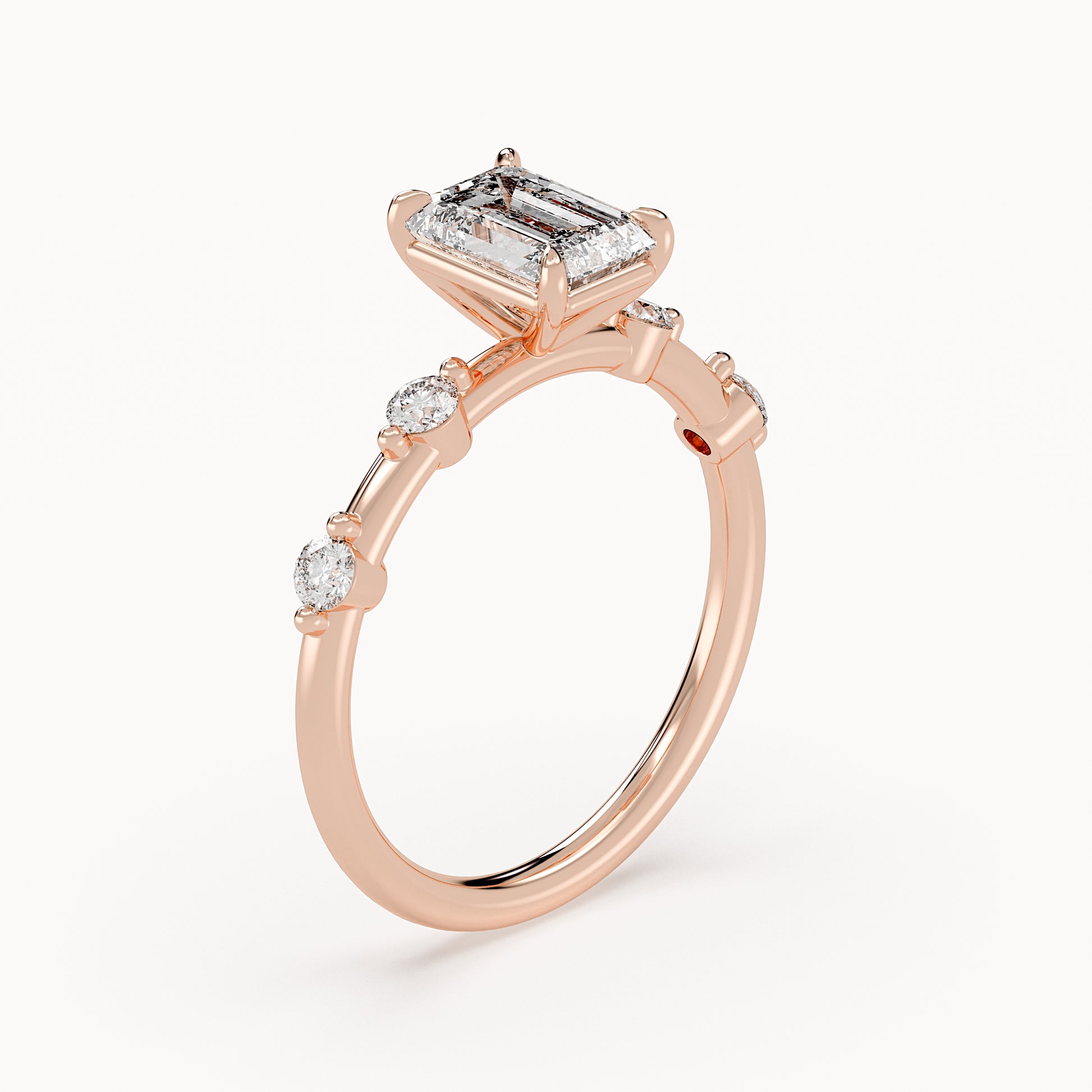 Aria - Rose Gold - aria-RG-emerald-angle