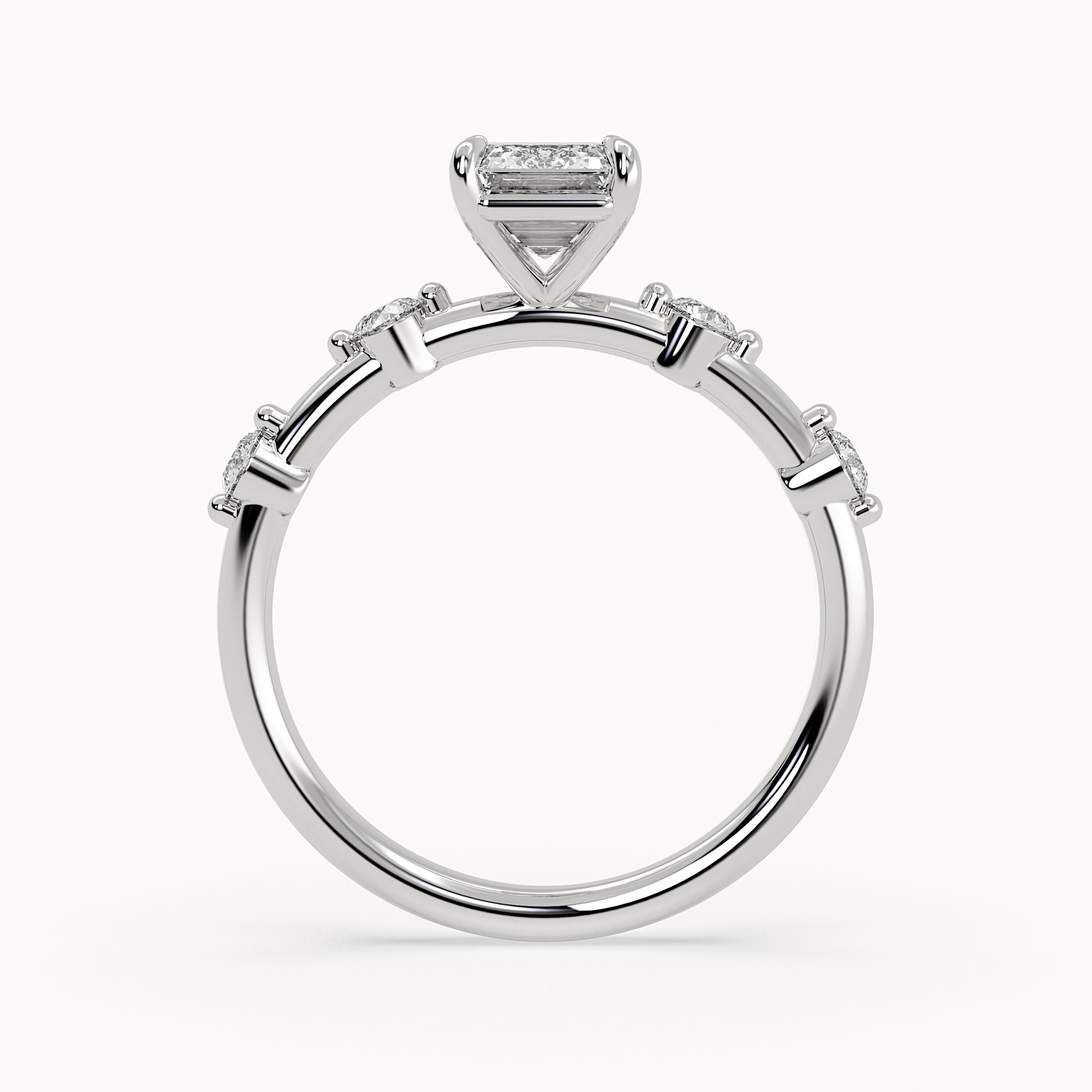 Aria - White Gold - aria-WG-emerald-front