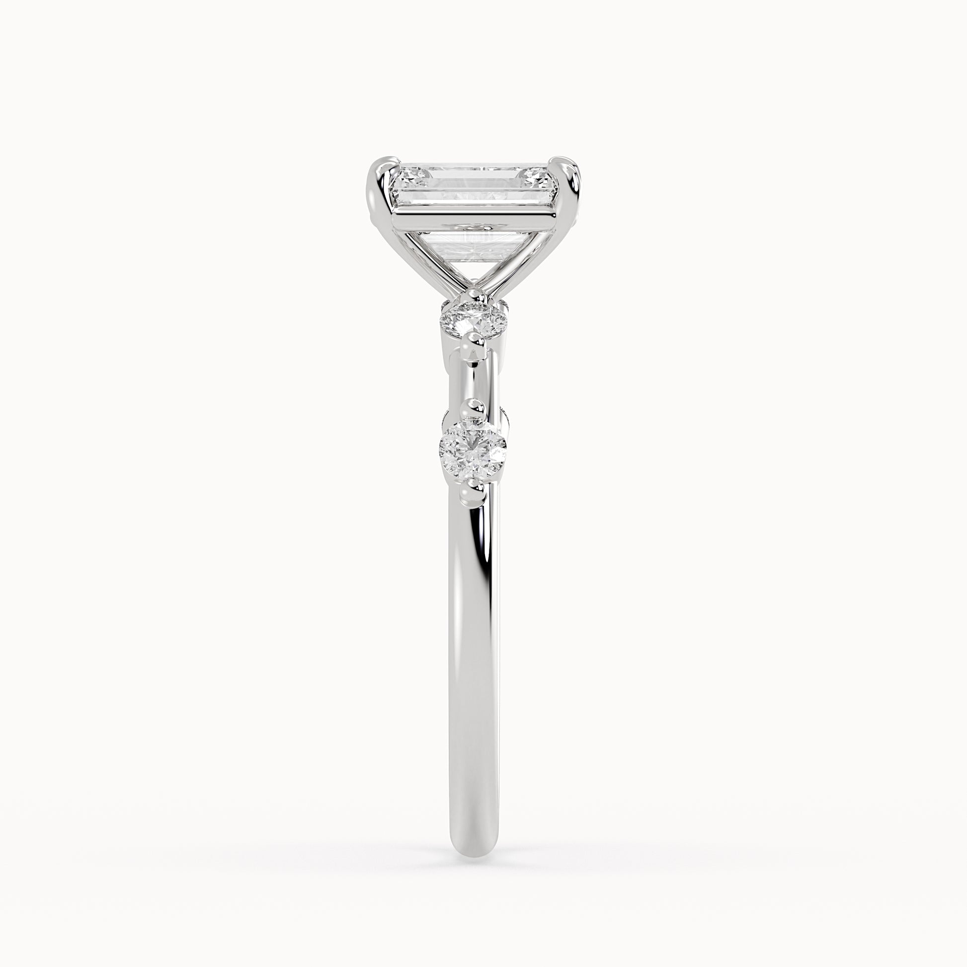 Aria - White Gold - aria-WG-emerald-side