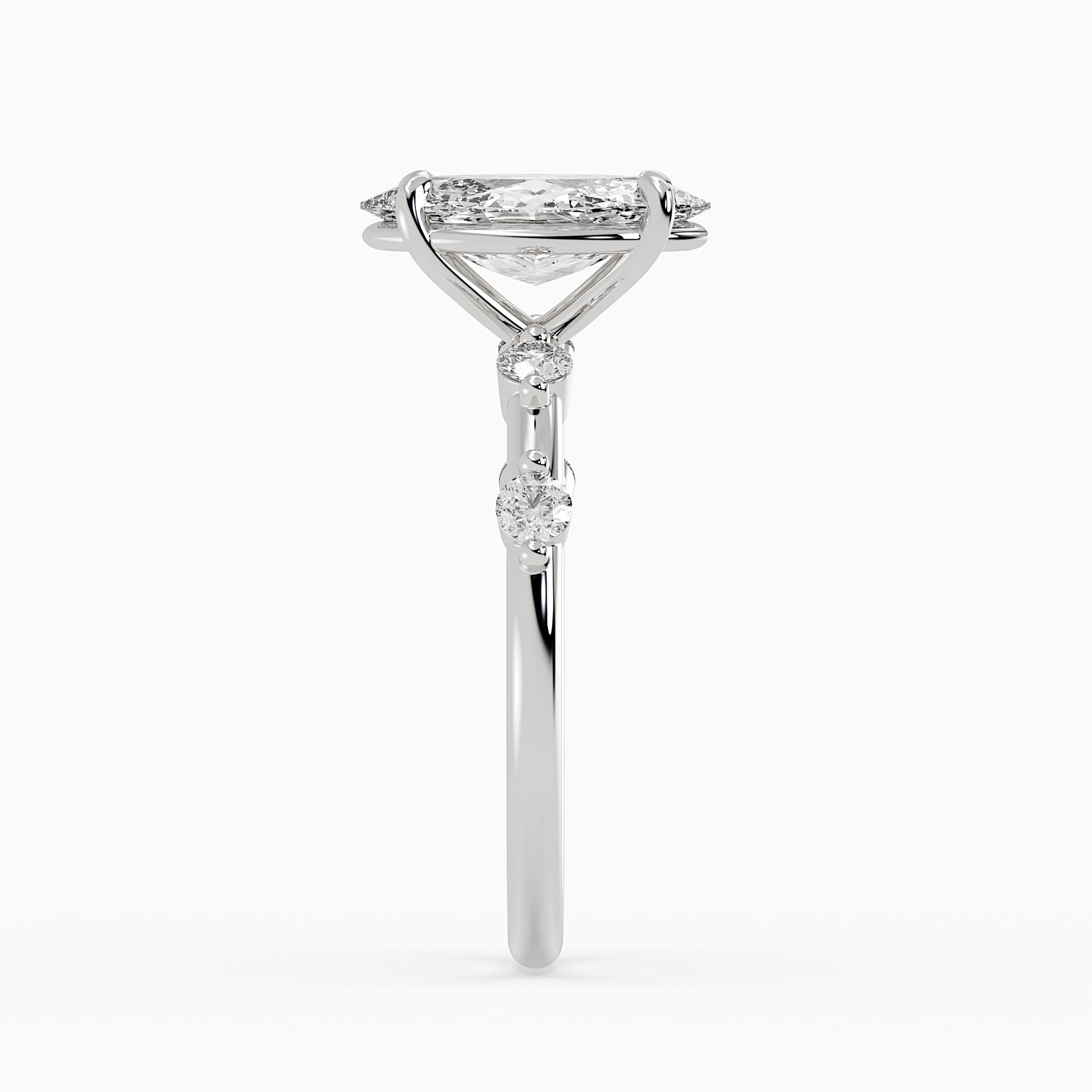 Aria - White Gold - aria-WG-marquise-side