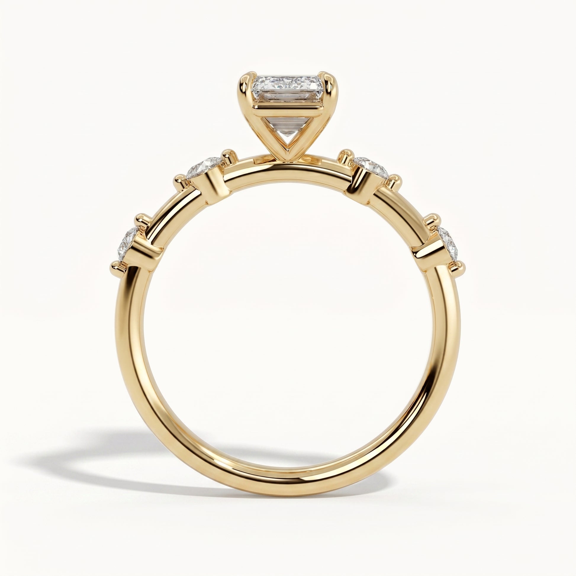 Aria - Yellow Gold - aria-YG-emerald-front
