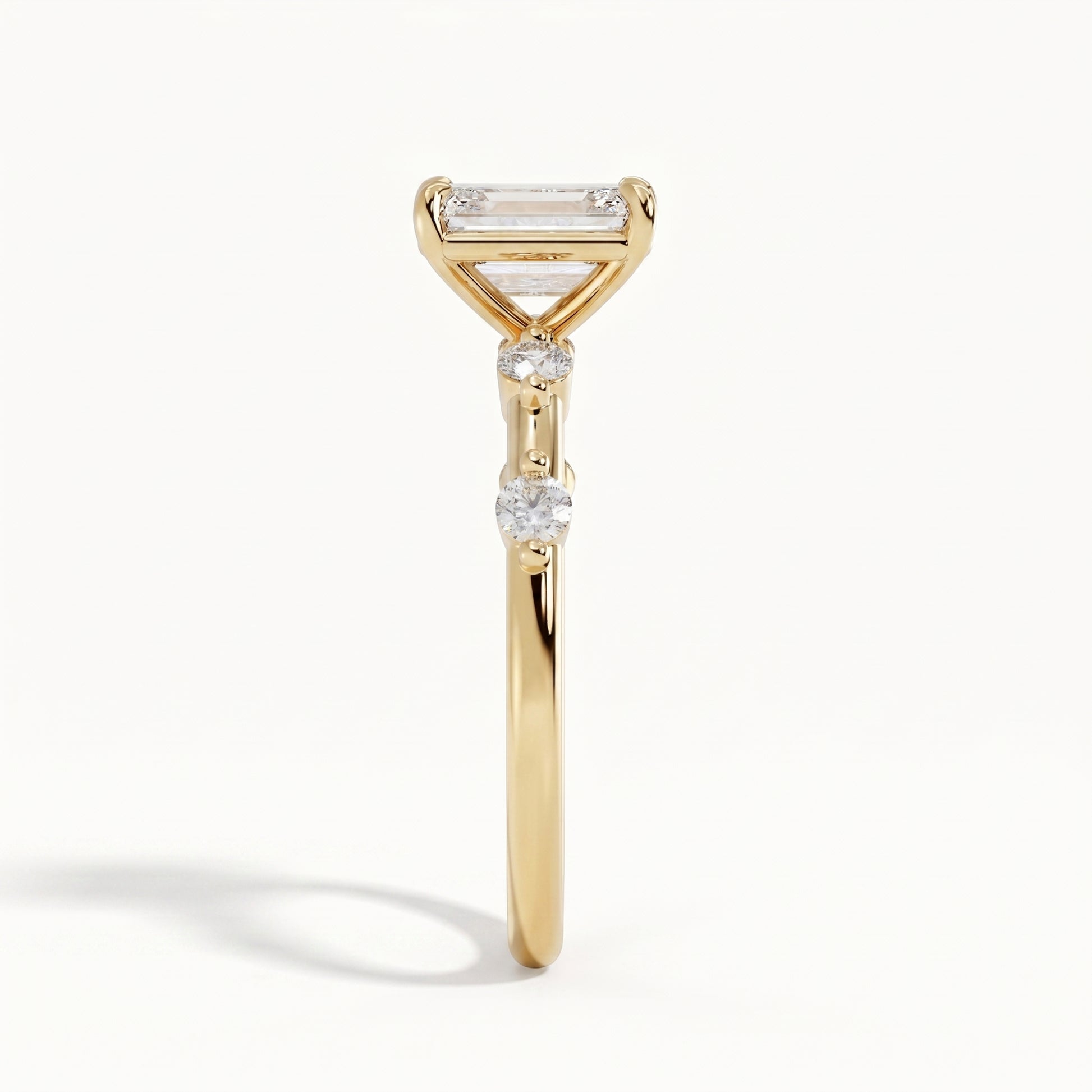 Aria - Yellow Gold - aria-YG-emerald-side