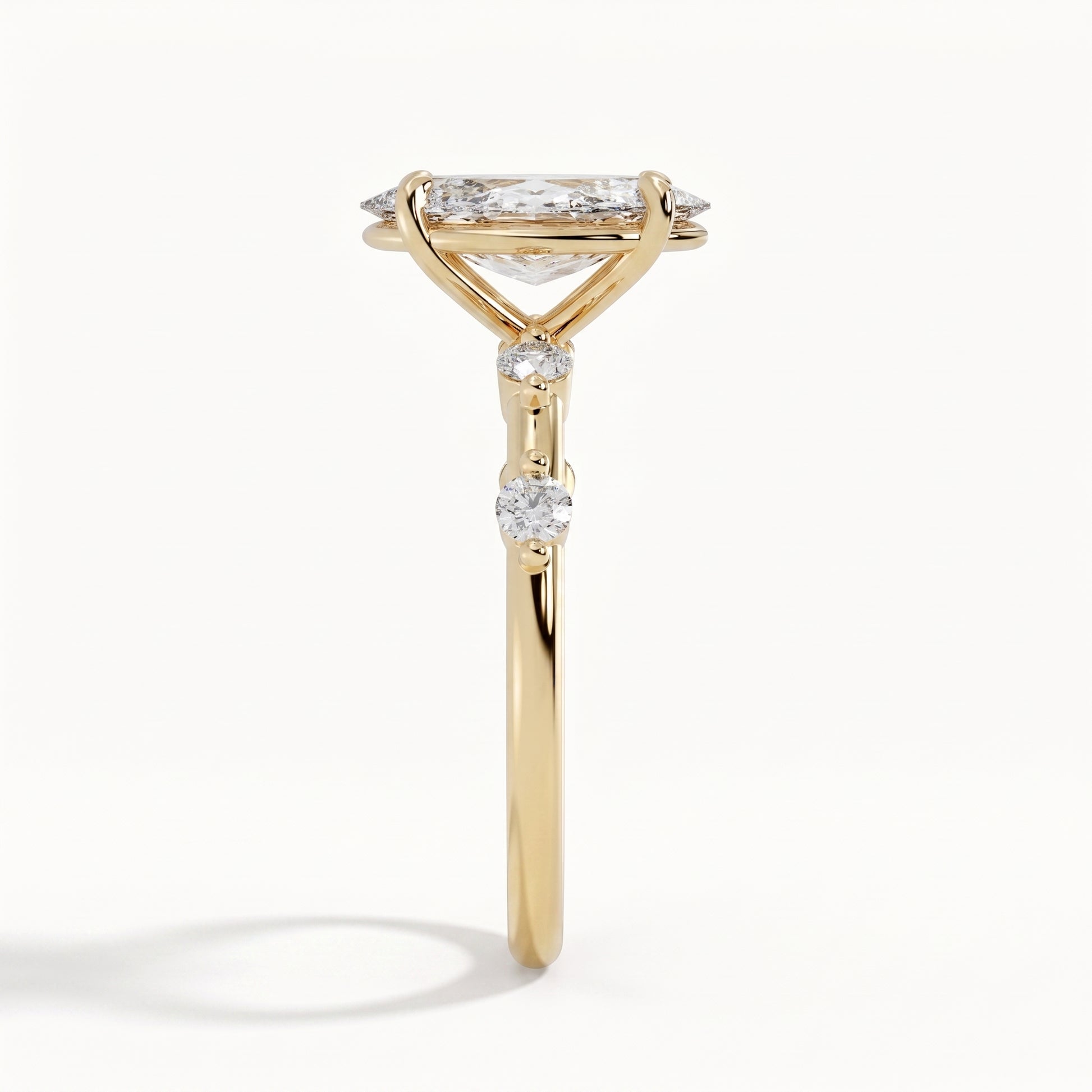 Aria - Yellow Gold - aria-YG-marquise-side