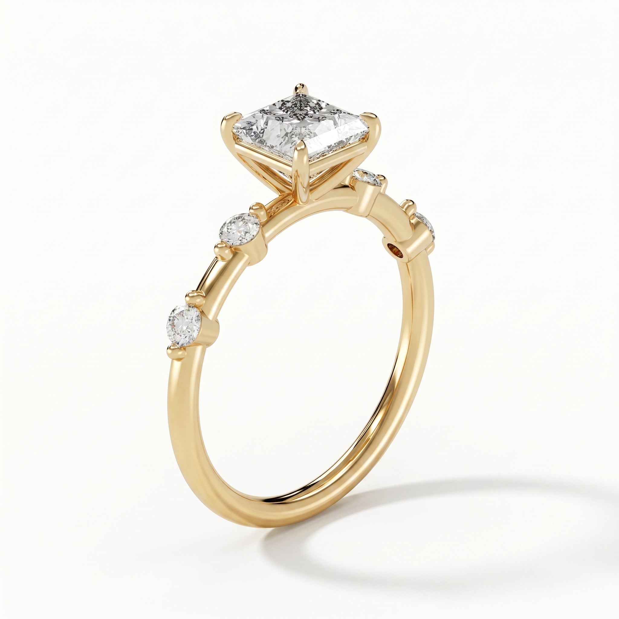 Aria - Yellow Gold - aria-YG-princess-angle