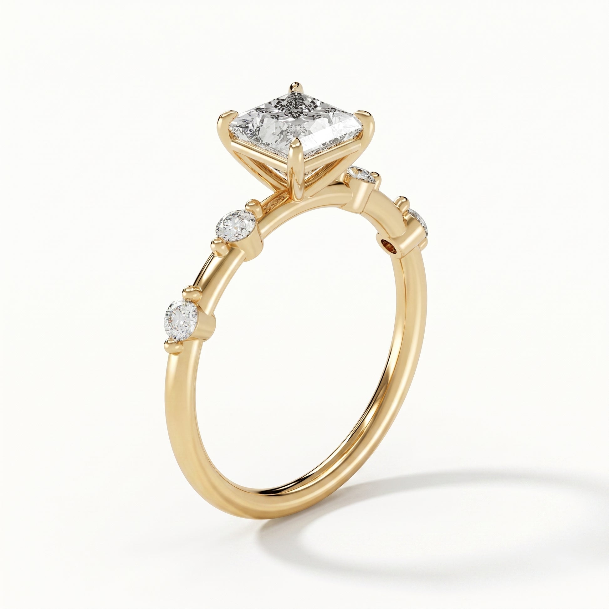 Aria - Yellow Gold - aria-YG-princess-angle