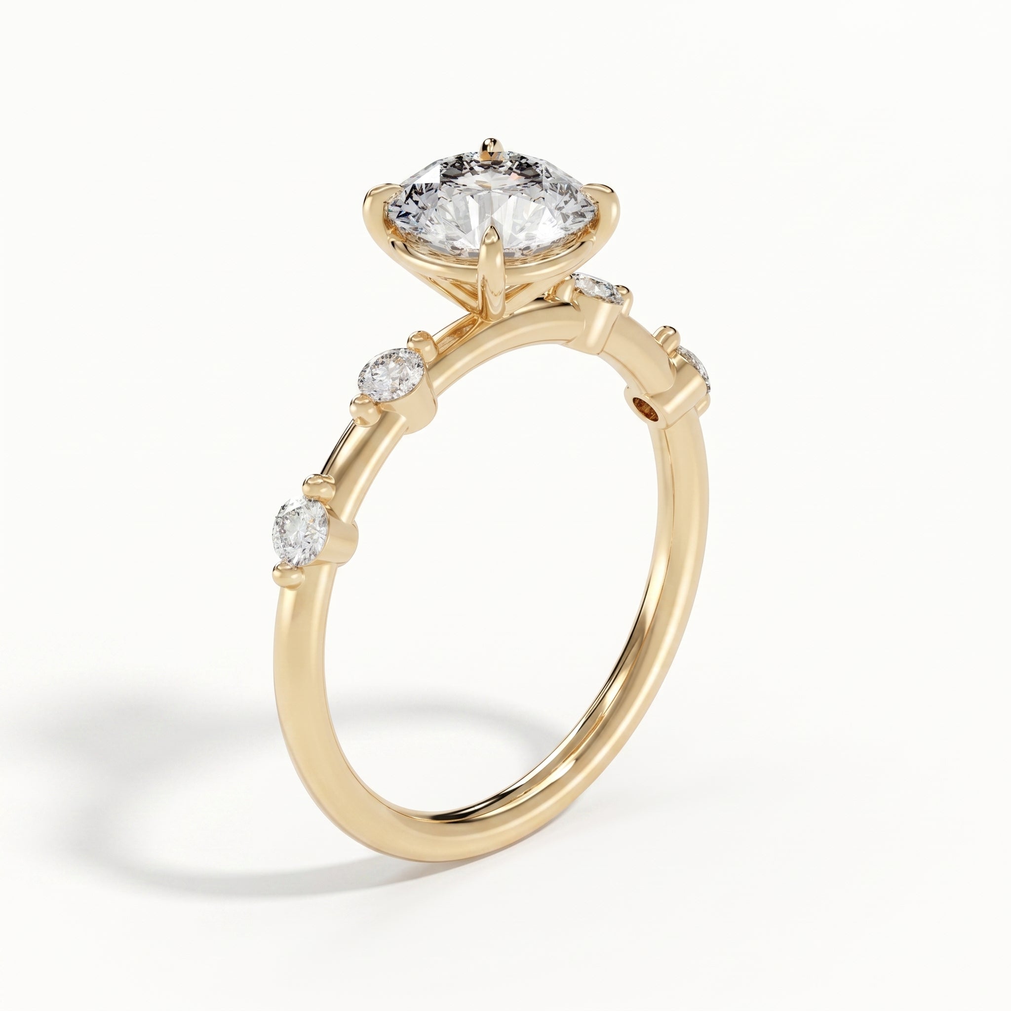 Aria - Yellow Gold - aria-YG-round-angle