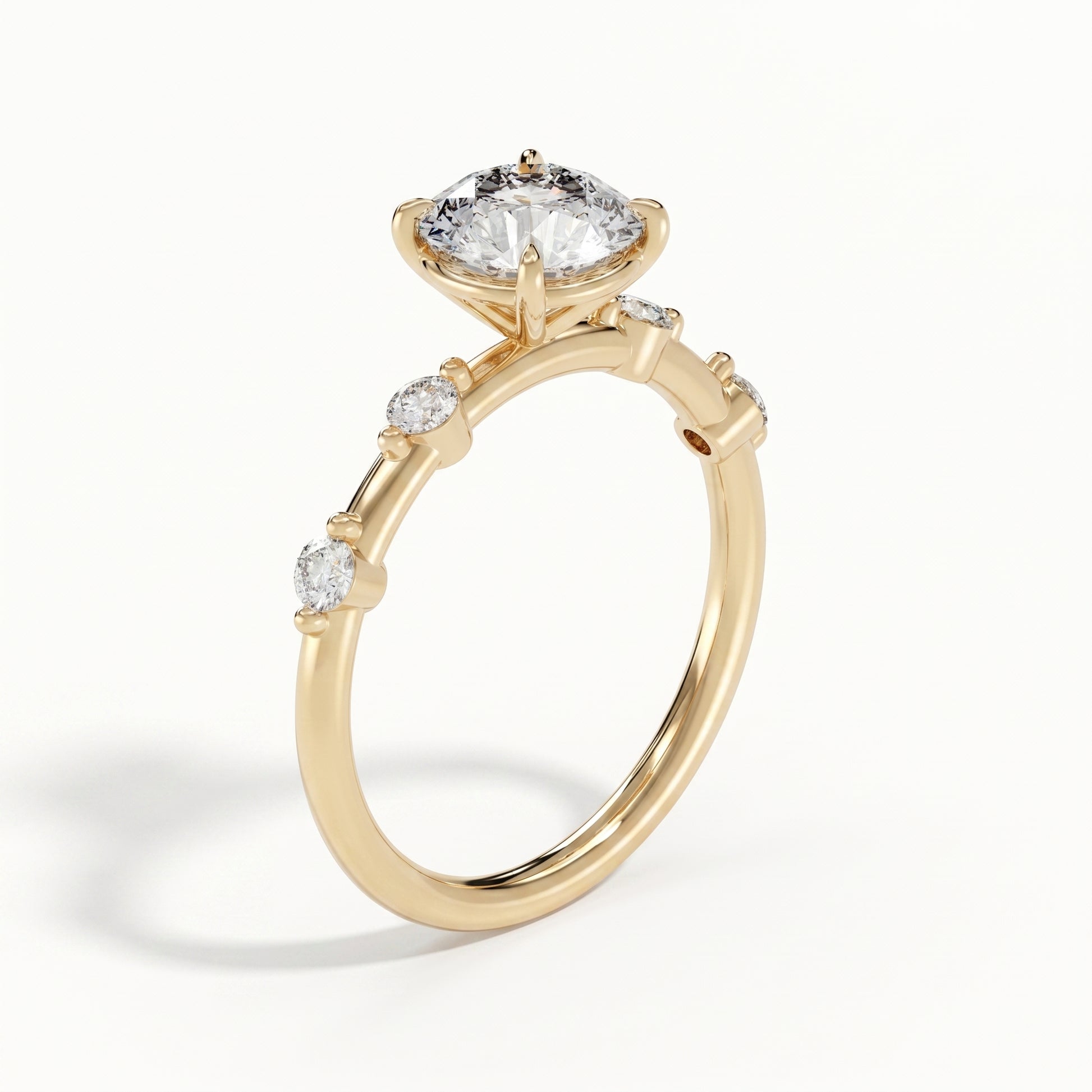 Aria - Yellow Gold - aria-YG-round-angle