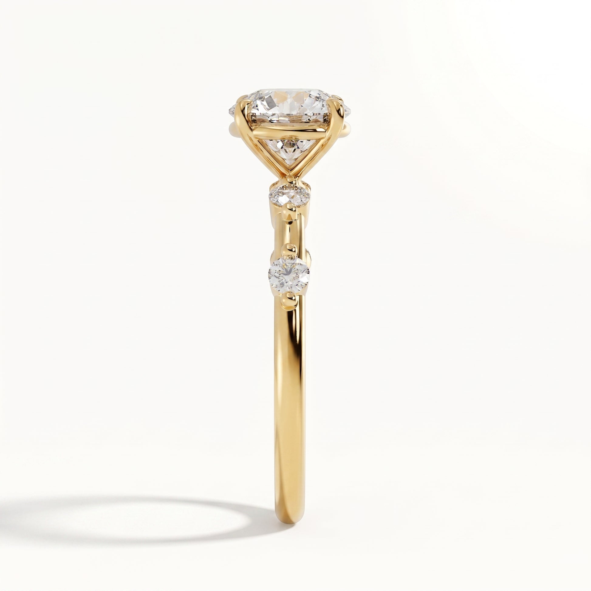 Aria - Yellow Gold - aria-YG-round-side