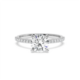 Ashnoor - Delicate Micropavé Lab Grown Diamond Engagement Ring - Round