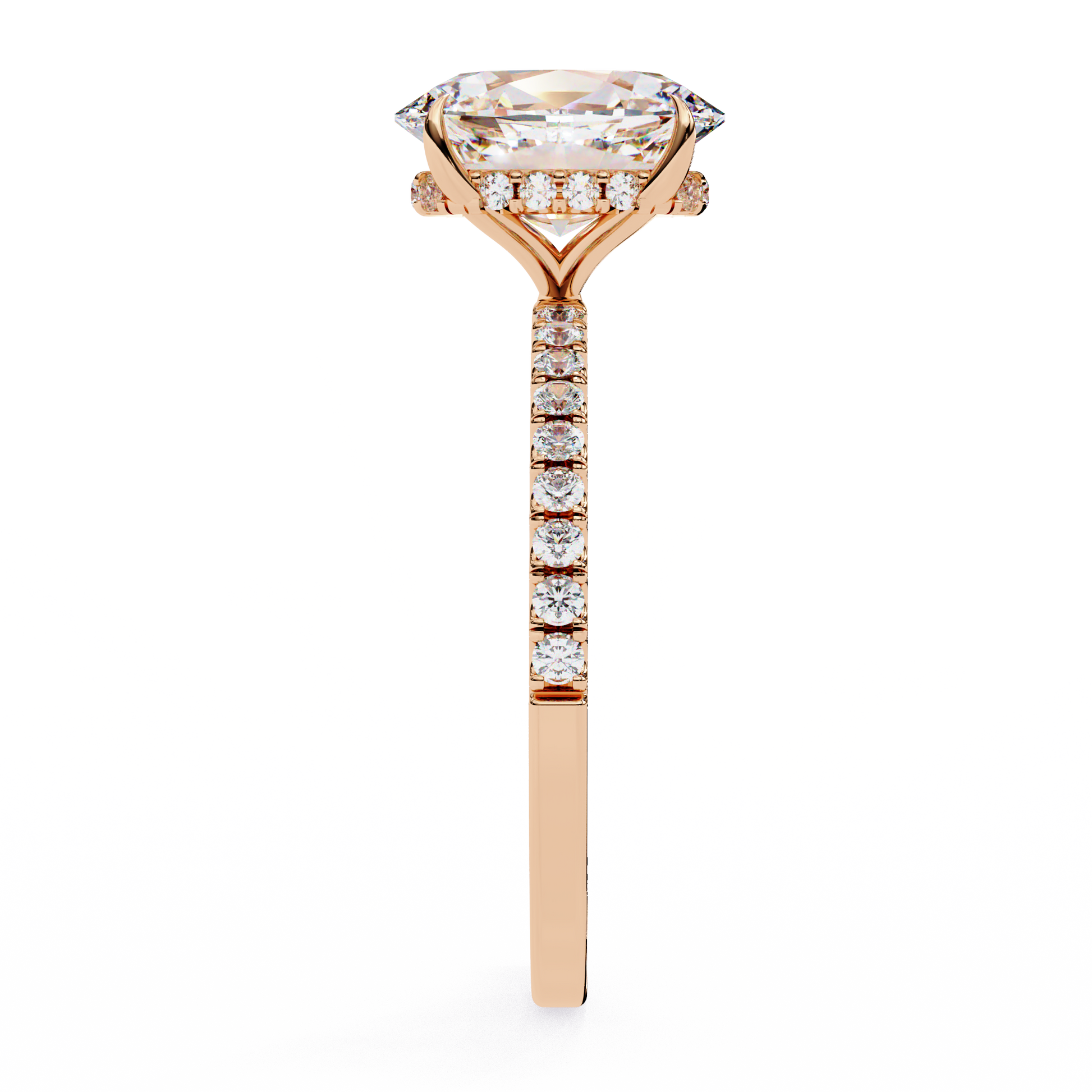 Aurora - Rose Gold - oval-side