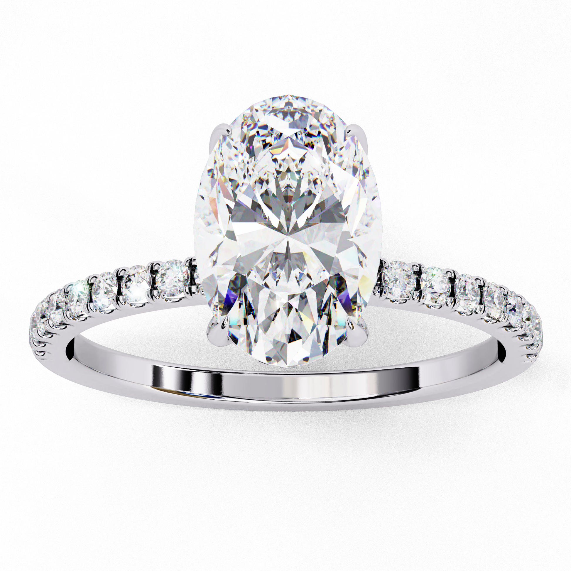 Aurora - White Gold - oval-angle
