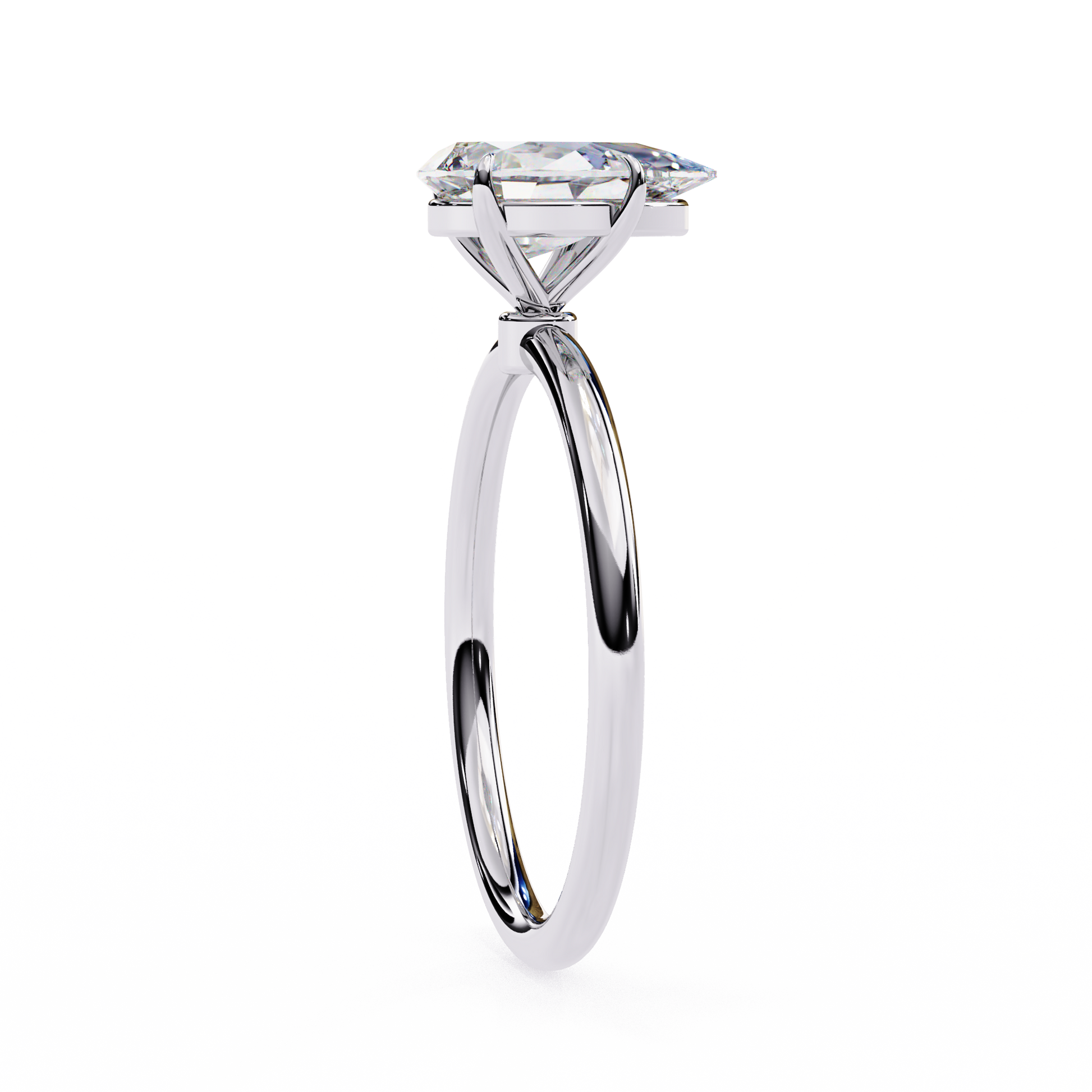 Bella - White Gold - pear-side