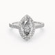 Carrie - Delicate Micropavé Halo Lab Grown Diamond Engagement Ring - Marquise