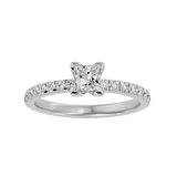 Celeste - Classic Four-Prong Pavé Lab Grown Diamond Engagement Ring