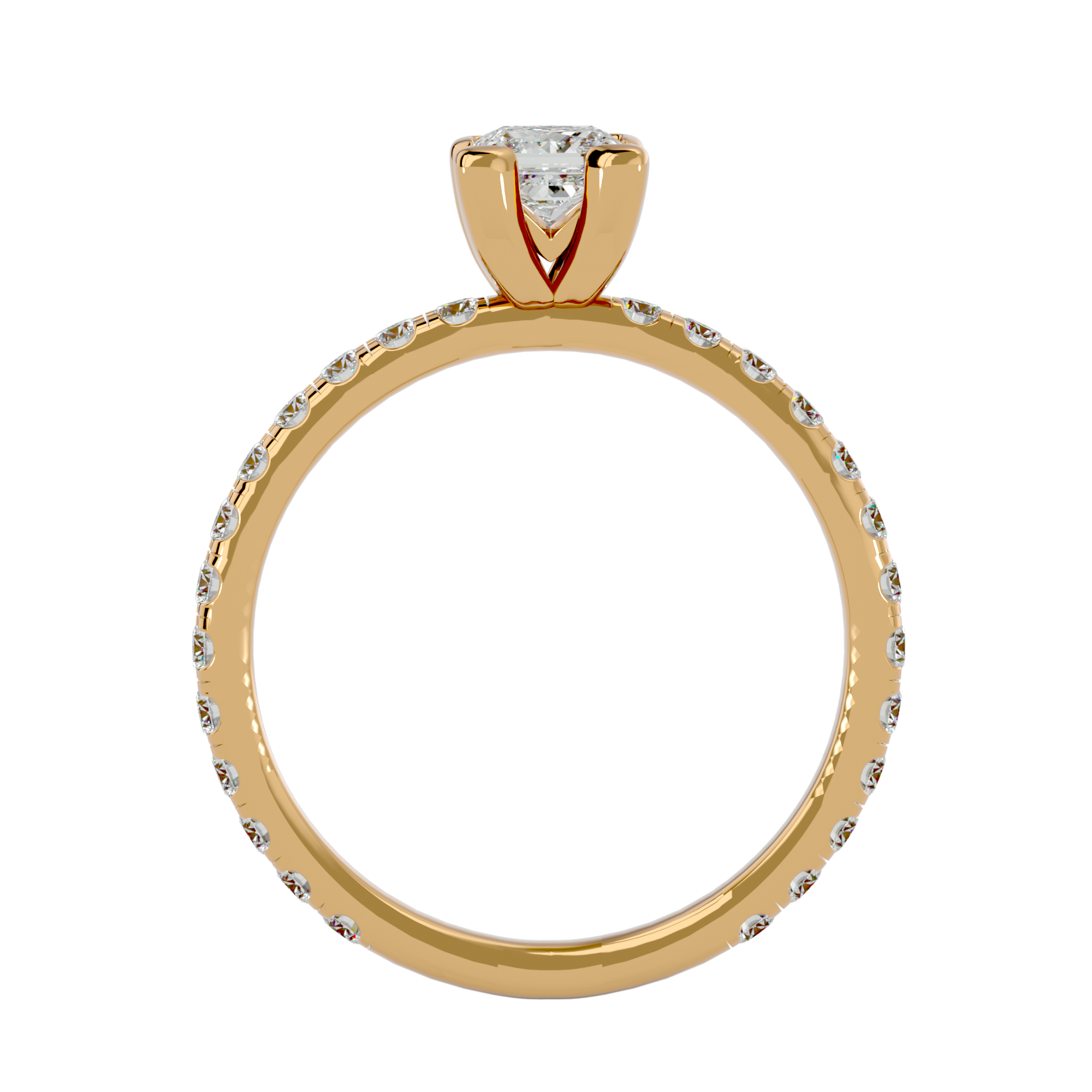 Celeste - Yellow Gold - celeste-YG-princess-front