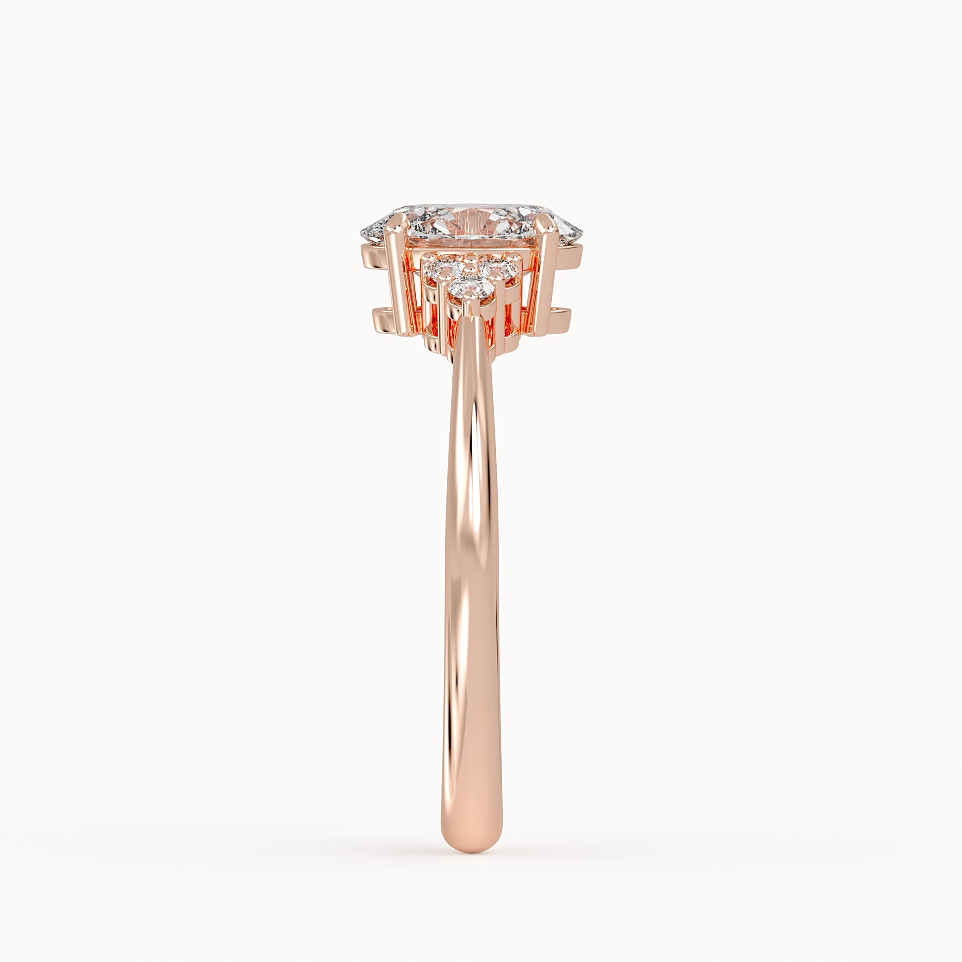 Daisy - Rose Gold - daisy-RG-oval-side