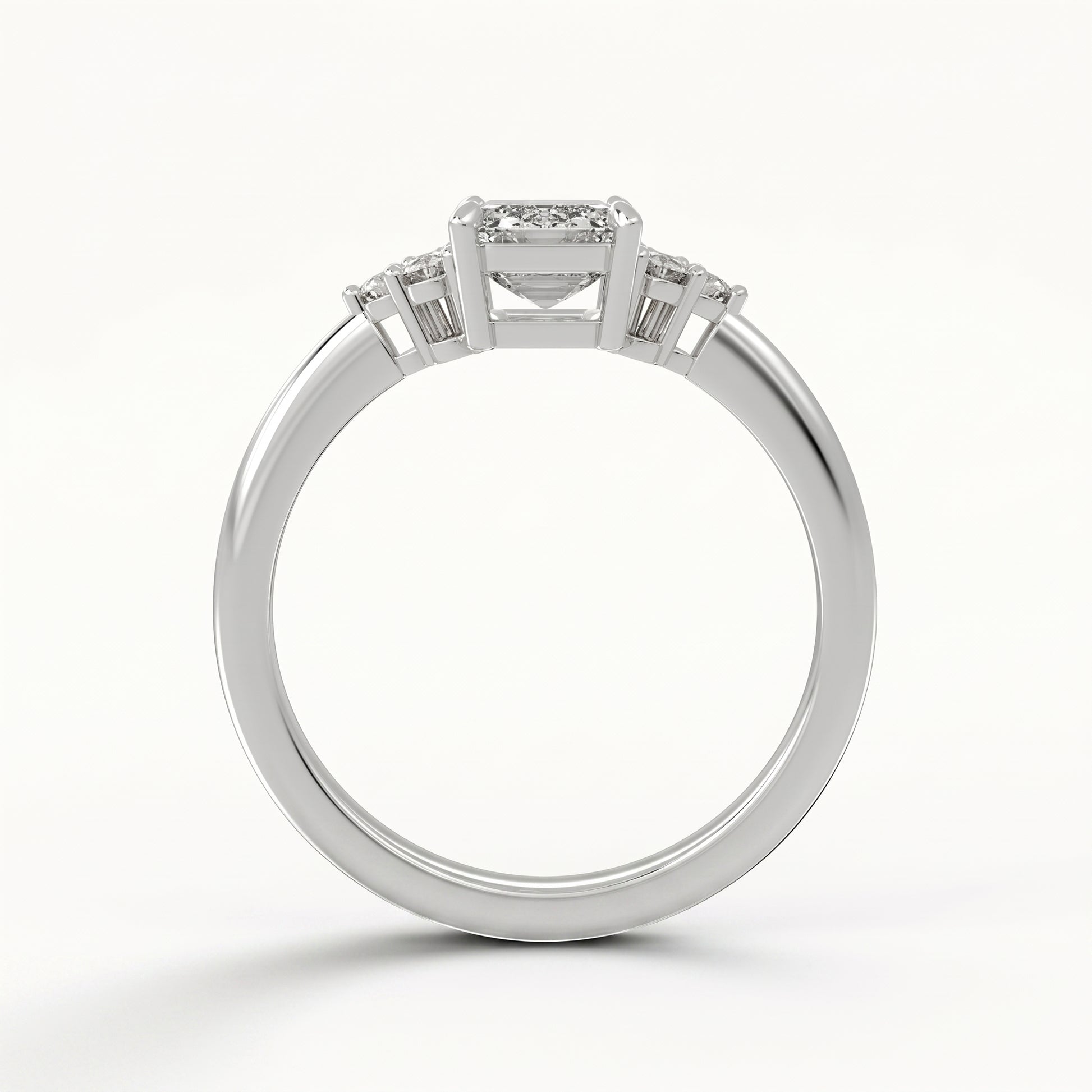 Daisy - White Gold - daisy-WG-emerald-front