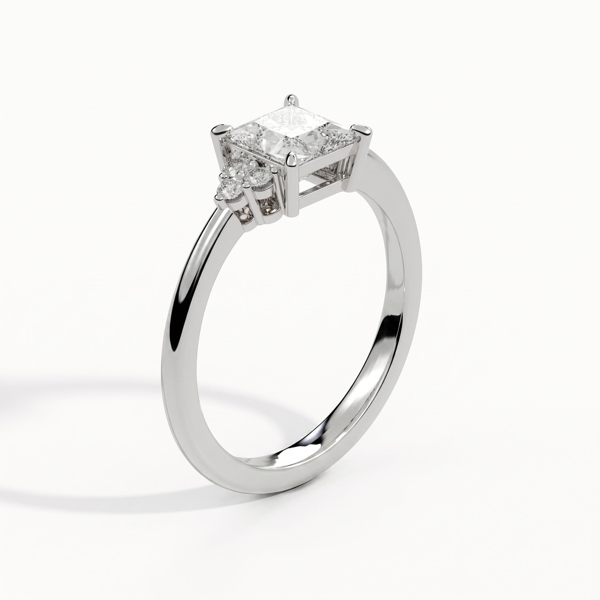 Daisy - White Gold - daisy-WG-princess-angle