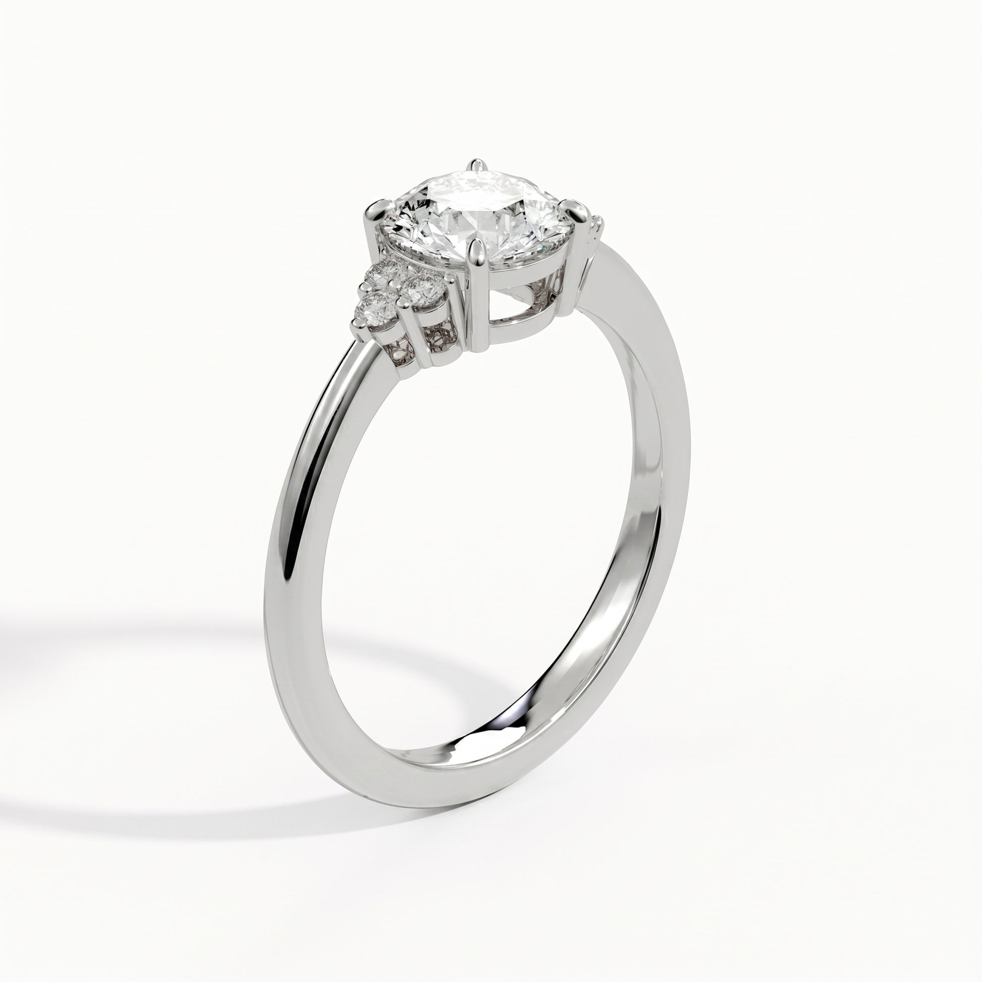 Daisy - White Gold - daisy-WG-round-angle
