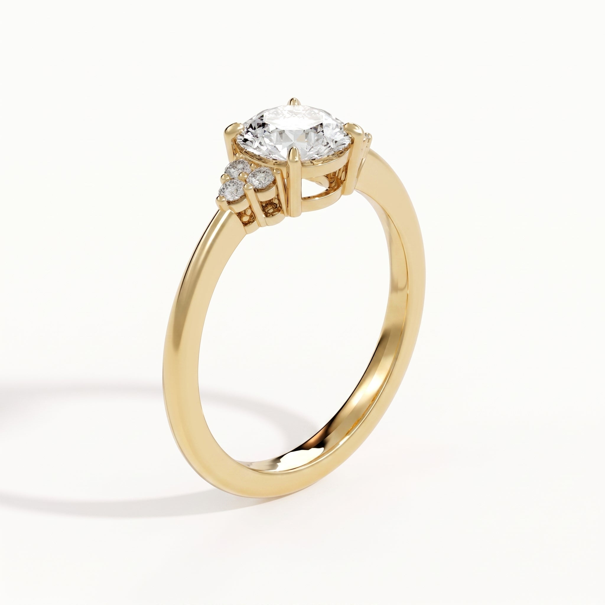 Daisy - Yellow Gold - daisy-YG-round-angle