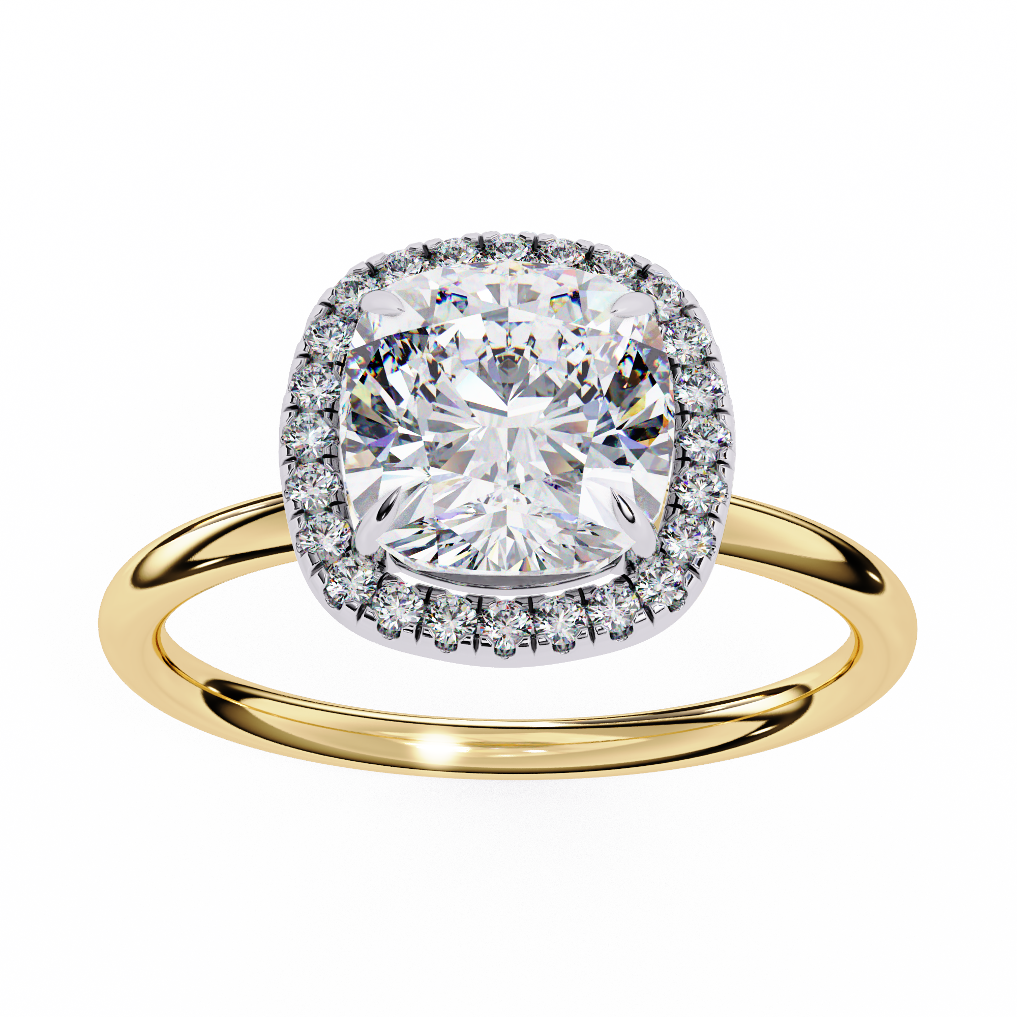 Eleanor - Yellow Gold - eleanor-YG-cushion-angle