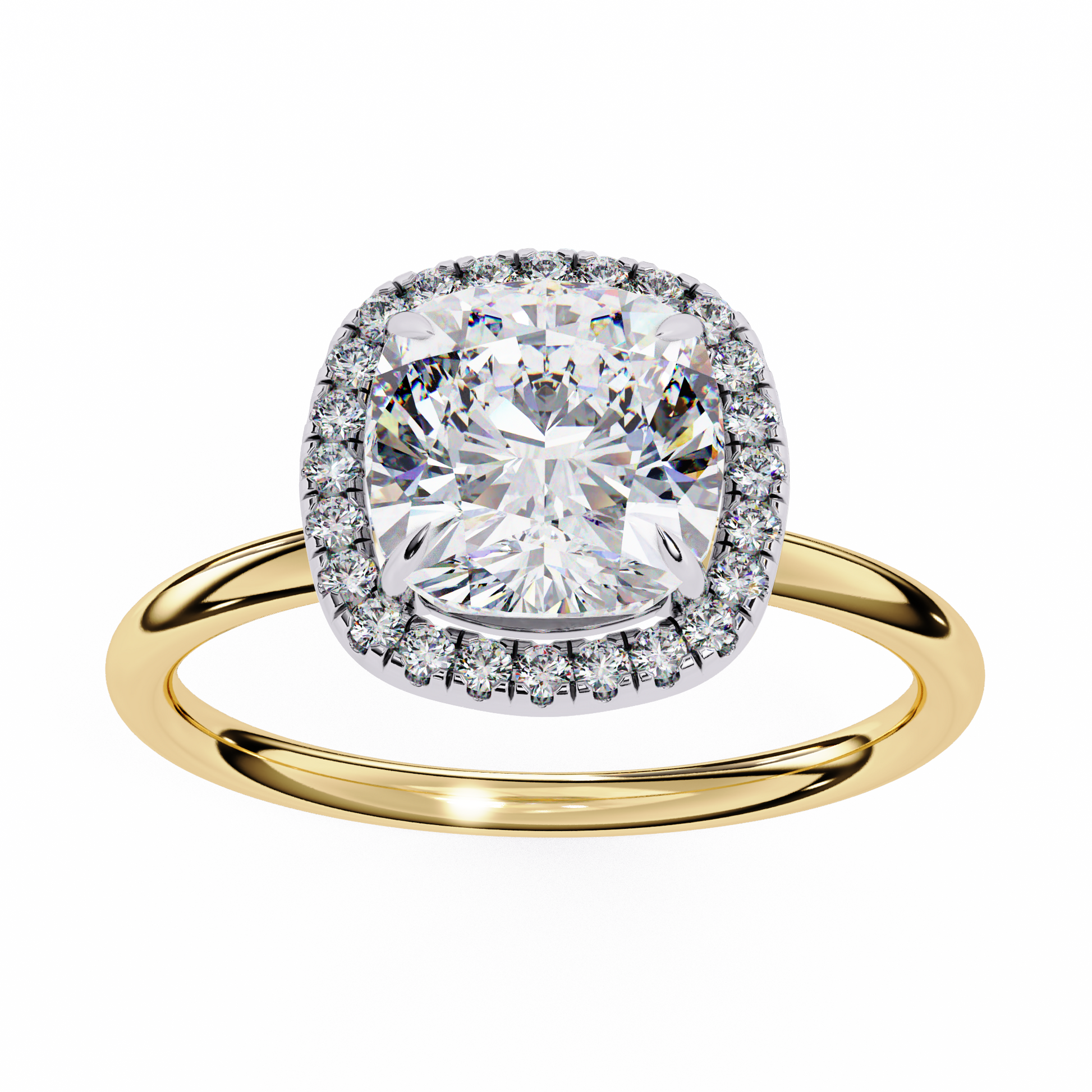 Eleanor - Yellow Gold - eleanor-YG-cushion-angle