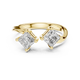 Elena - Modern Bypass Two-Stone Lab Grown Diamond Engagement Ring