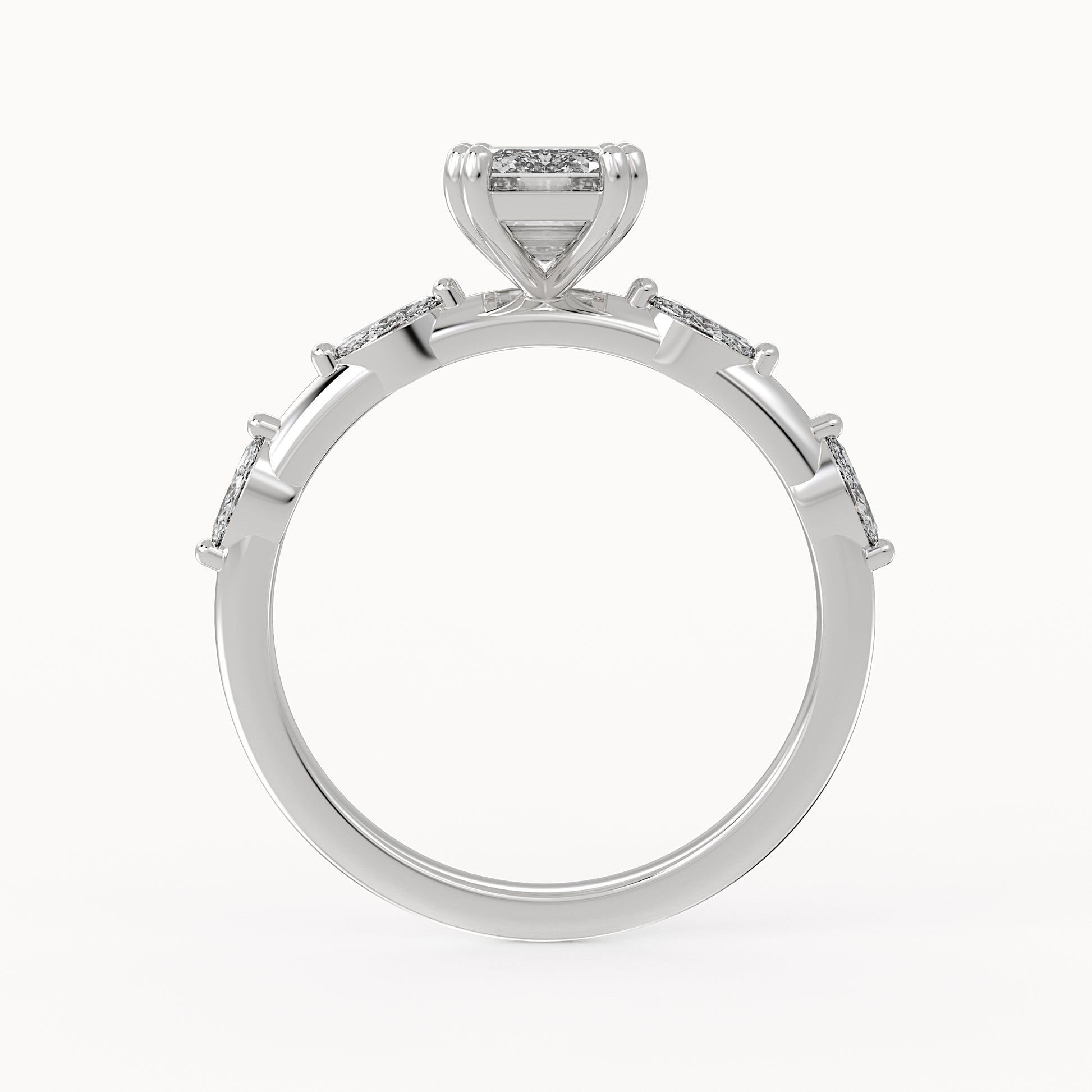 Emily - White Gold - emily-WG-emerald-front