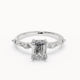 Emily - Delicate Vintage-Inspired Pavé Lab Grown Diamond Engagement Ring - Emerald