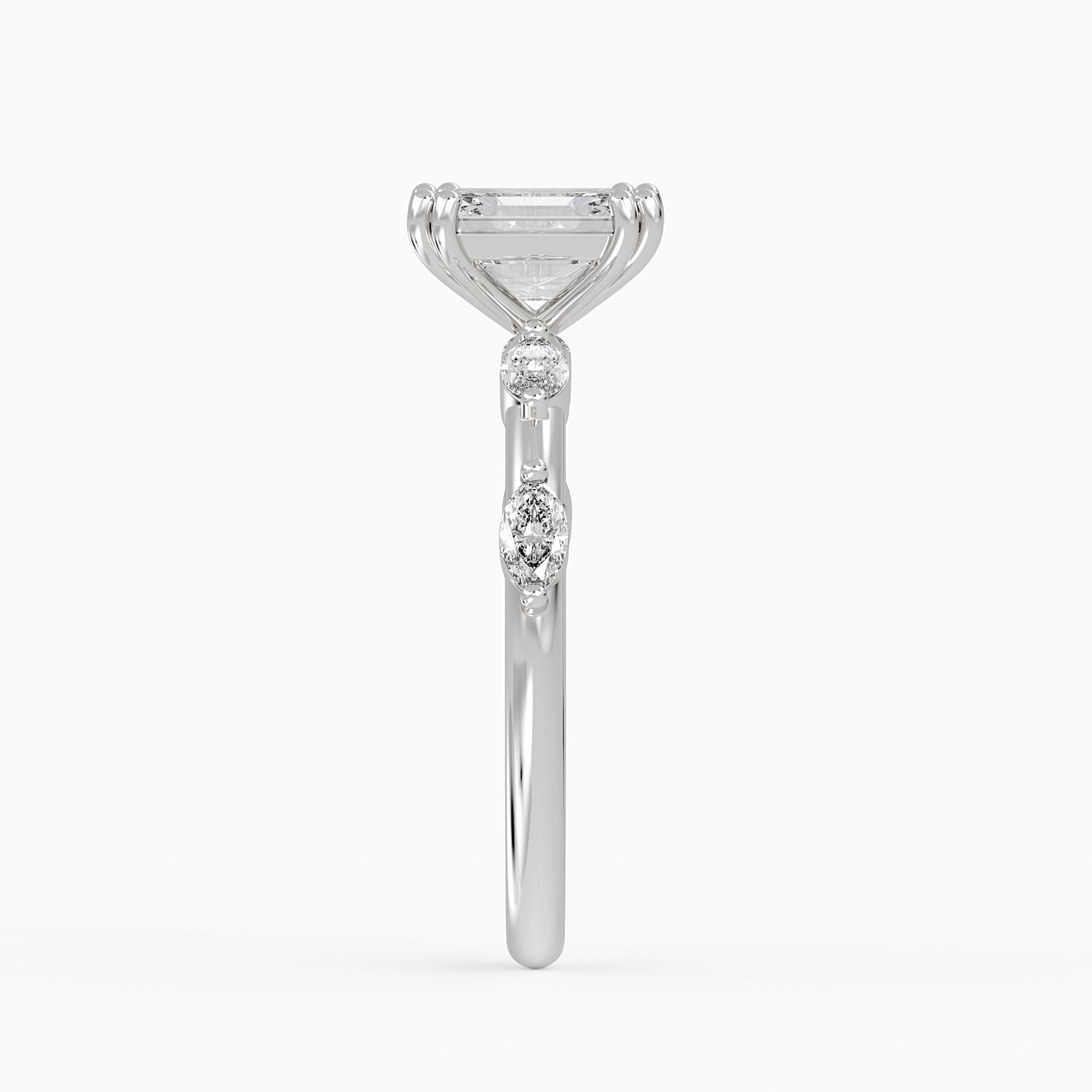 Emily - White Gold - emily-WG-emerald-side