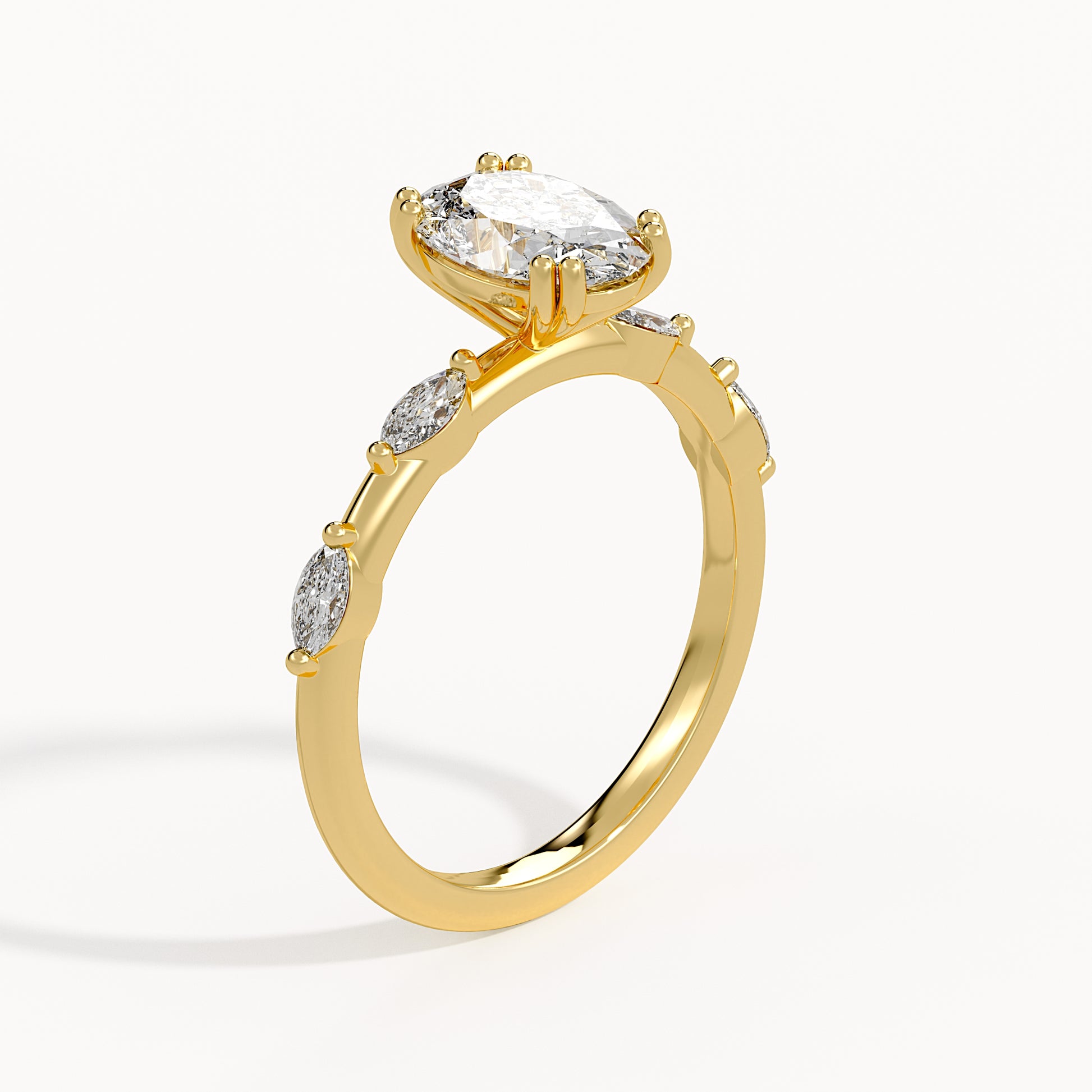 Emily - Yellow Gold - emily-YG-oval-angle