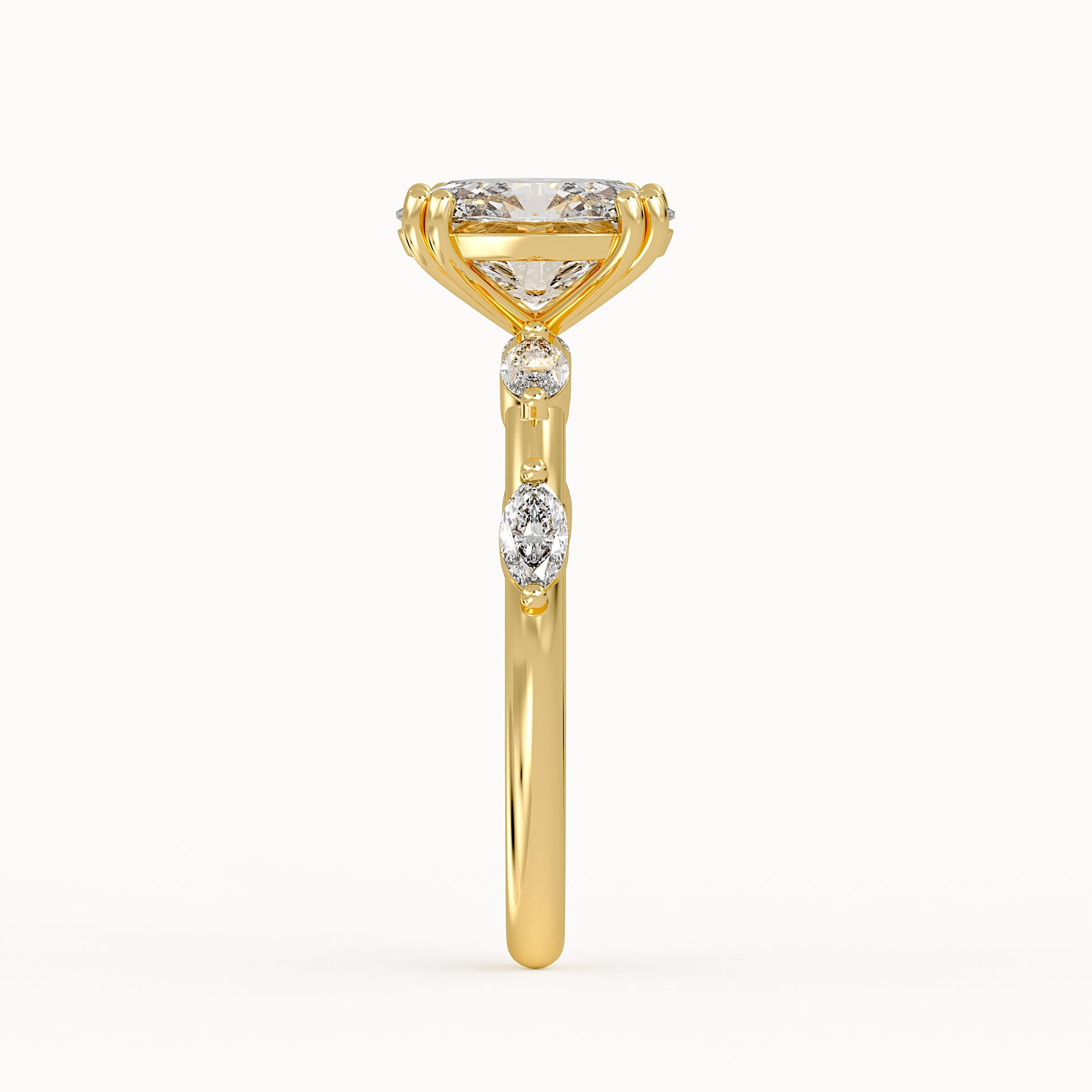 Emily - Yellow Gold - emily-YG-oval-side