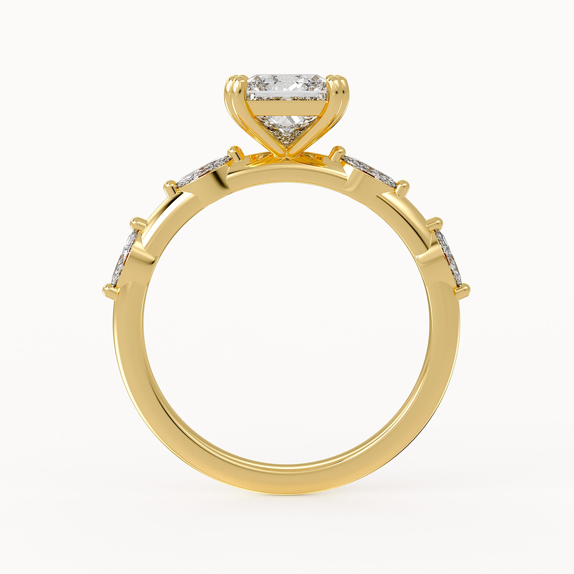 Emily - Yellow Gold - emily-YG-princess-front