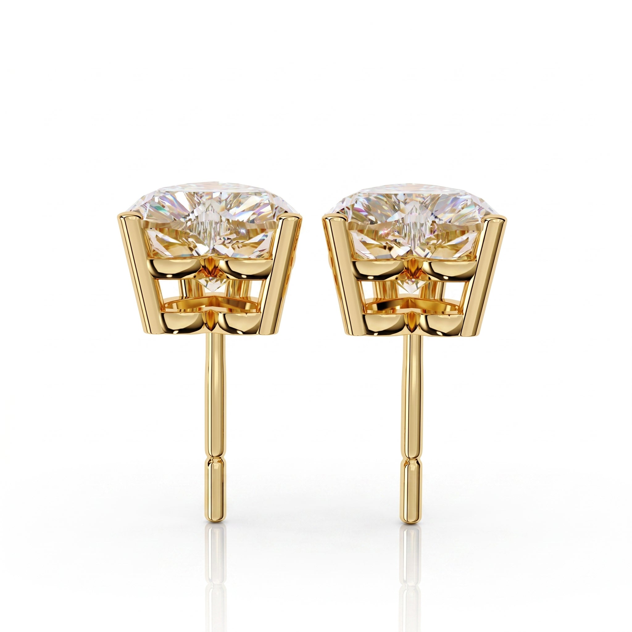 Alba - Heart Lab-Grown Diamond Stud Earrings