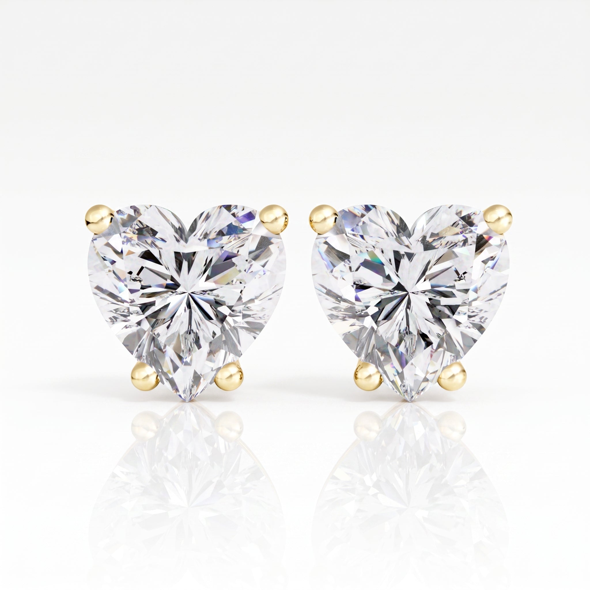 Alba - Heart Lab-Grown Diamond Stud Earrings