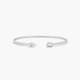 Esme - Pear Lab-Grown Diamond Cuff Bracelet in Sterling Silver