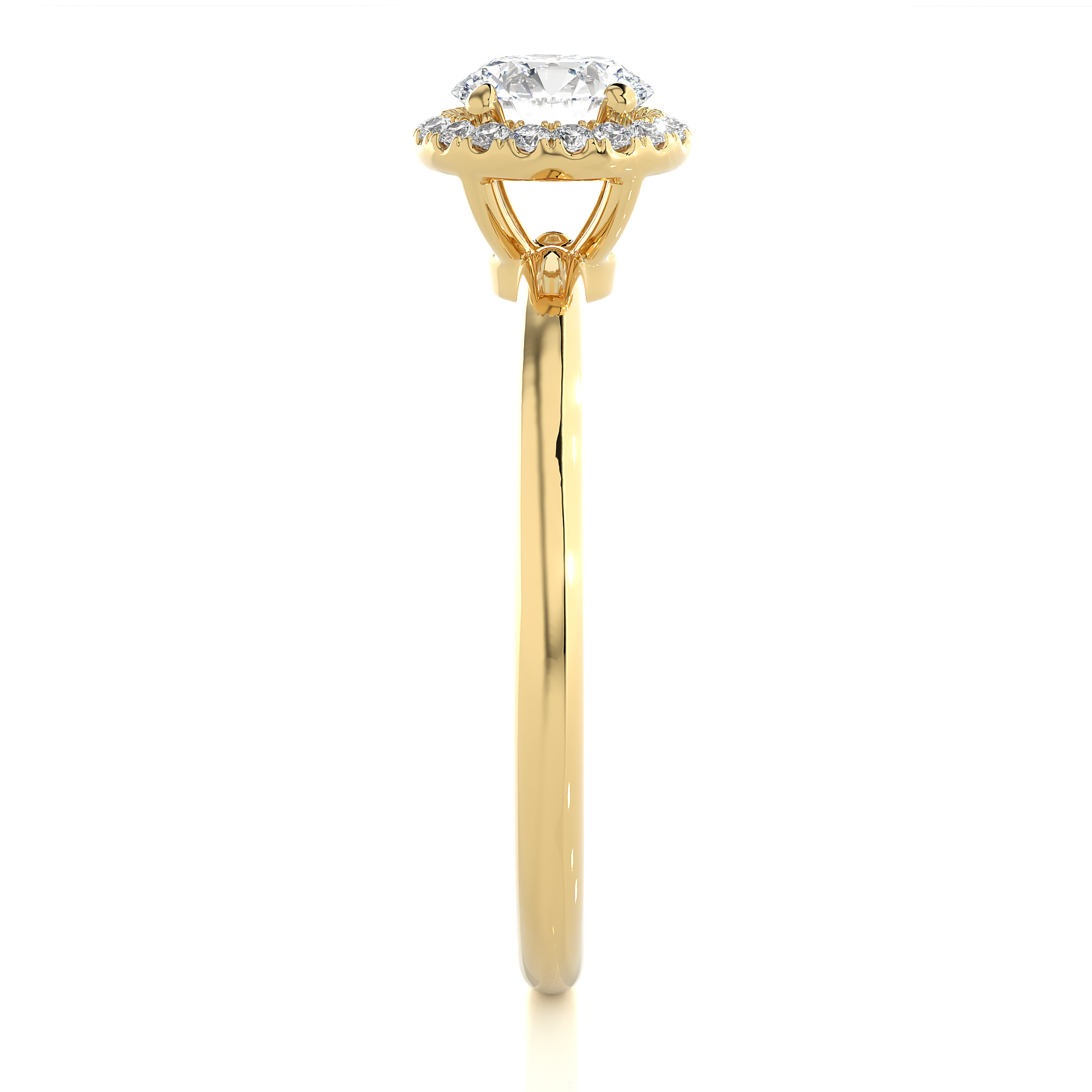 Genevieve - Yellow Gold - genevieve-YG-round-side