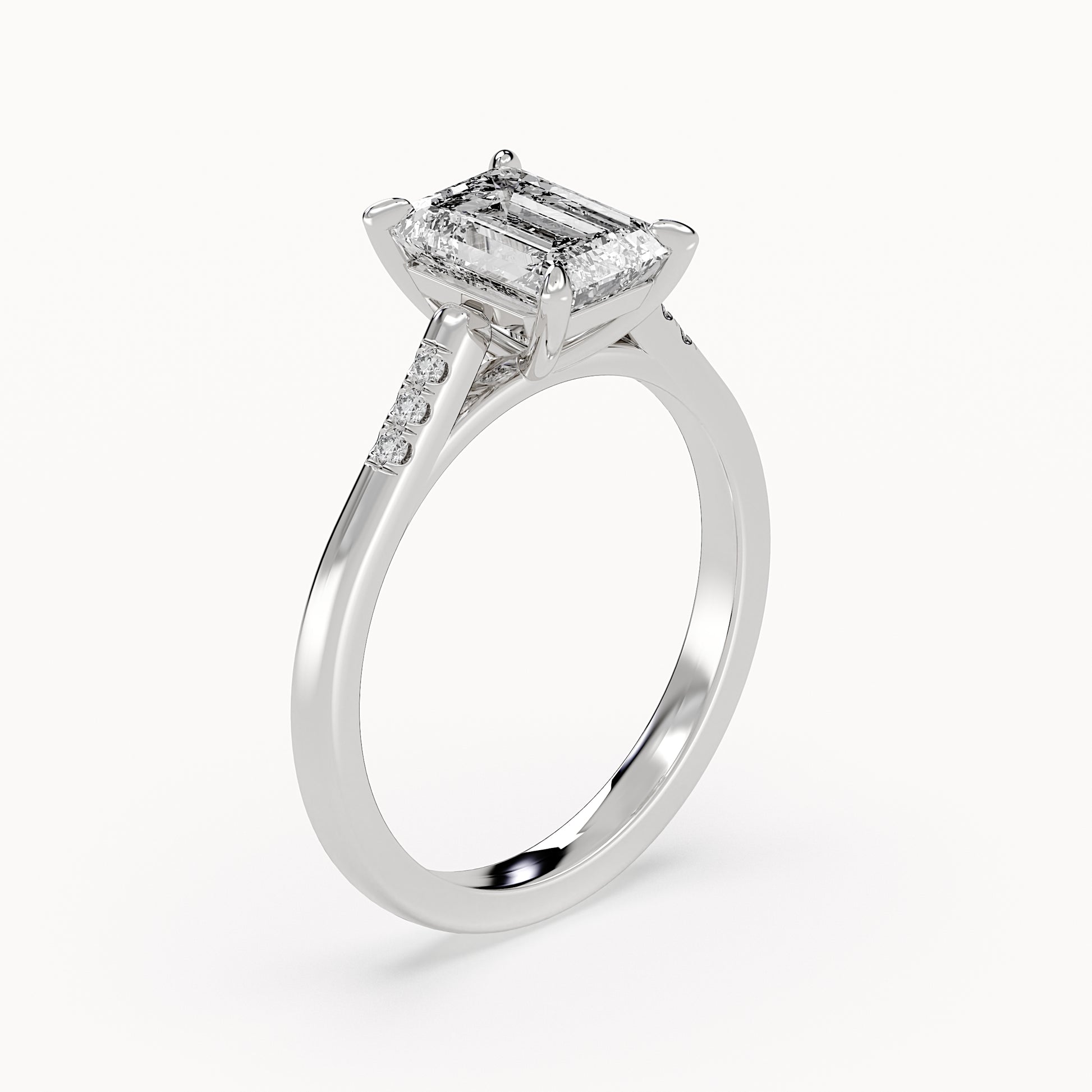 Grace - White Gold - grace-WG-emerald-angle