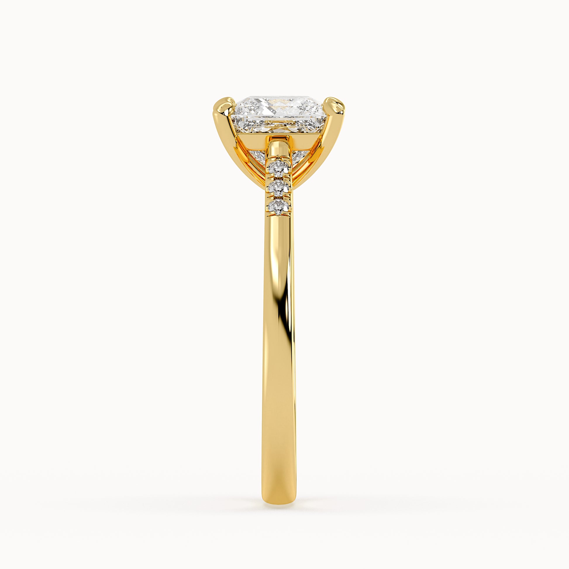 Grace - Yellow Gold - grace-YG-princess-side