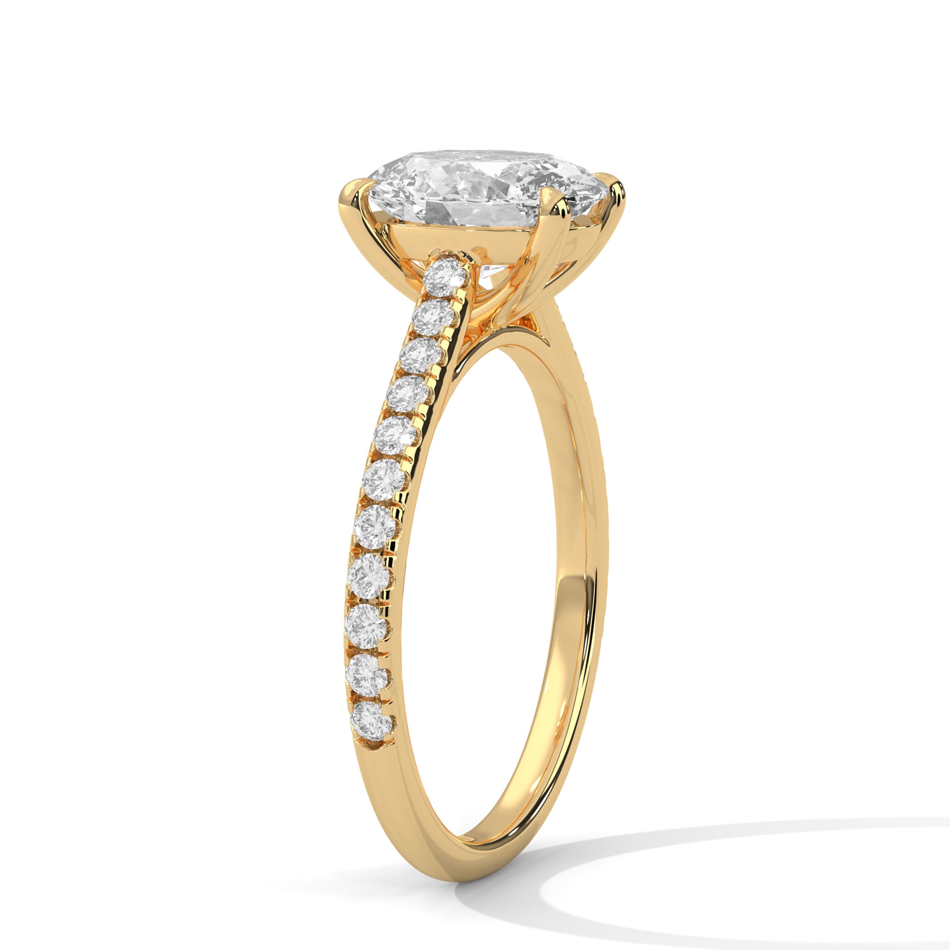 Greta - Yellow Gold - oval-side
