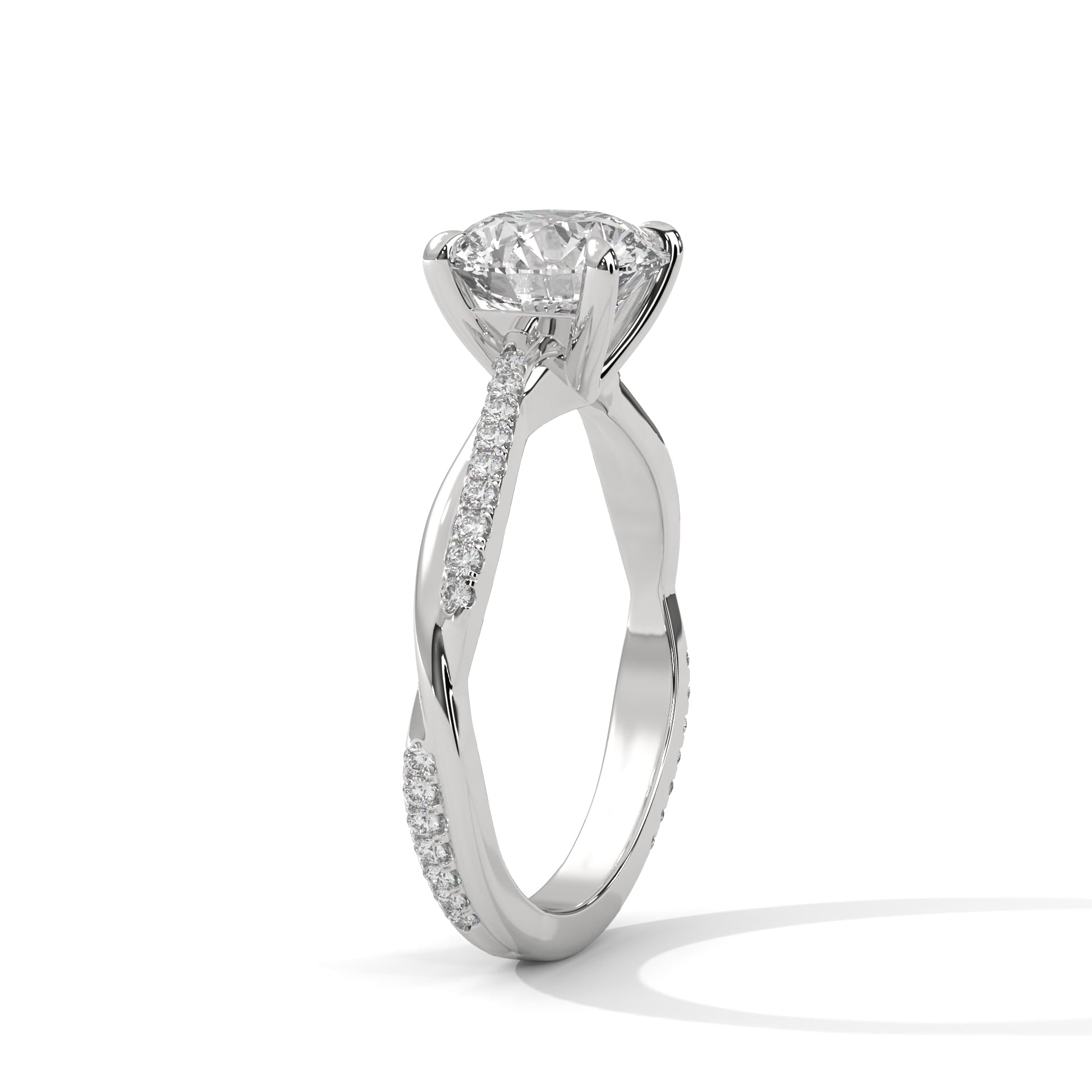 Hana - White Gold - hana-WG-round-side