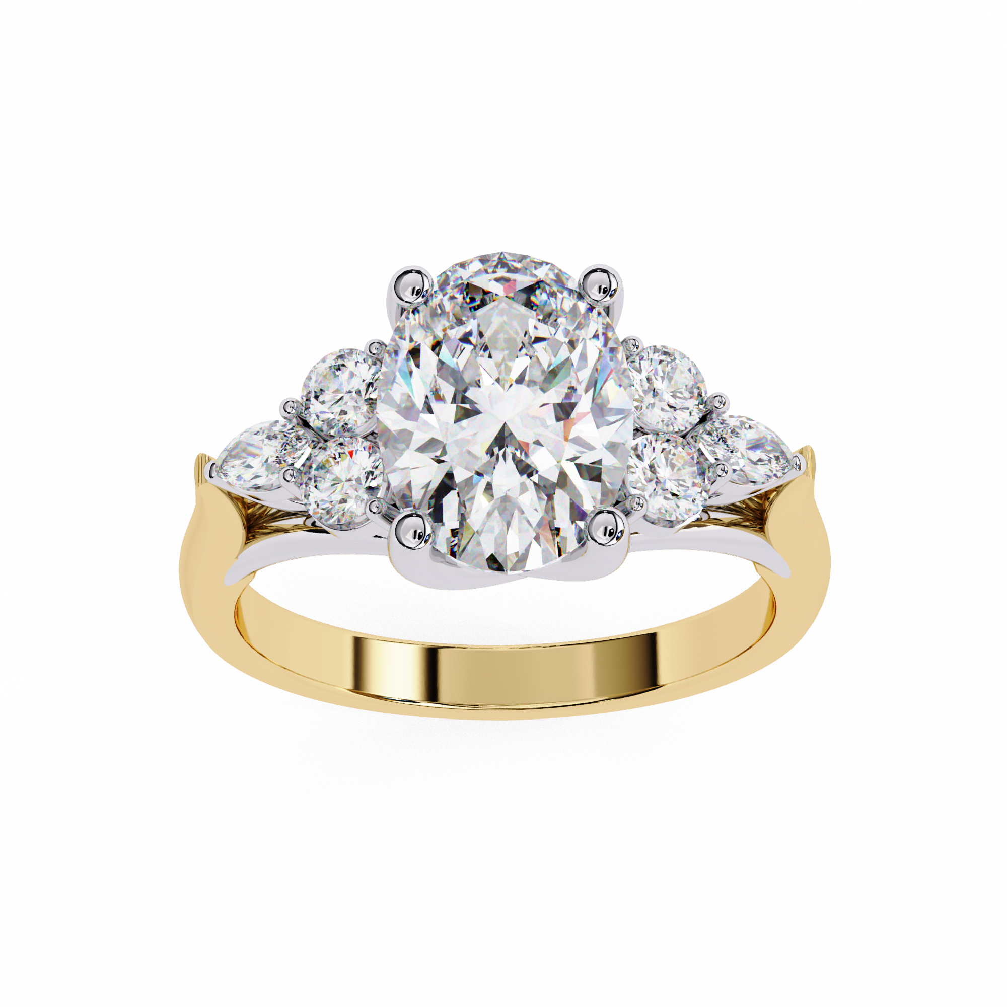 Iris - Yellow Gold - iris-YG-oval-angle