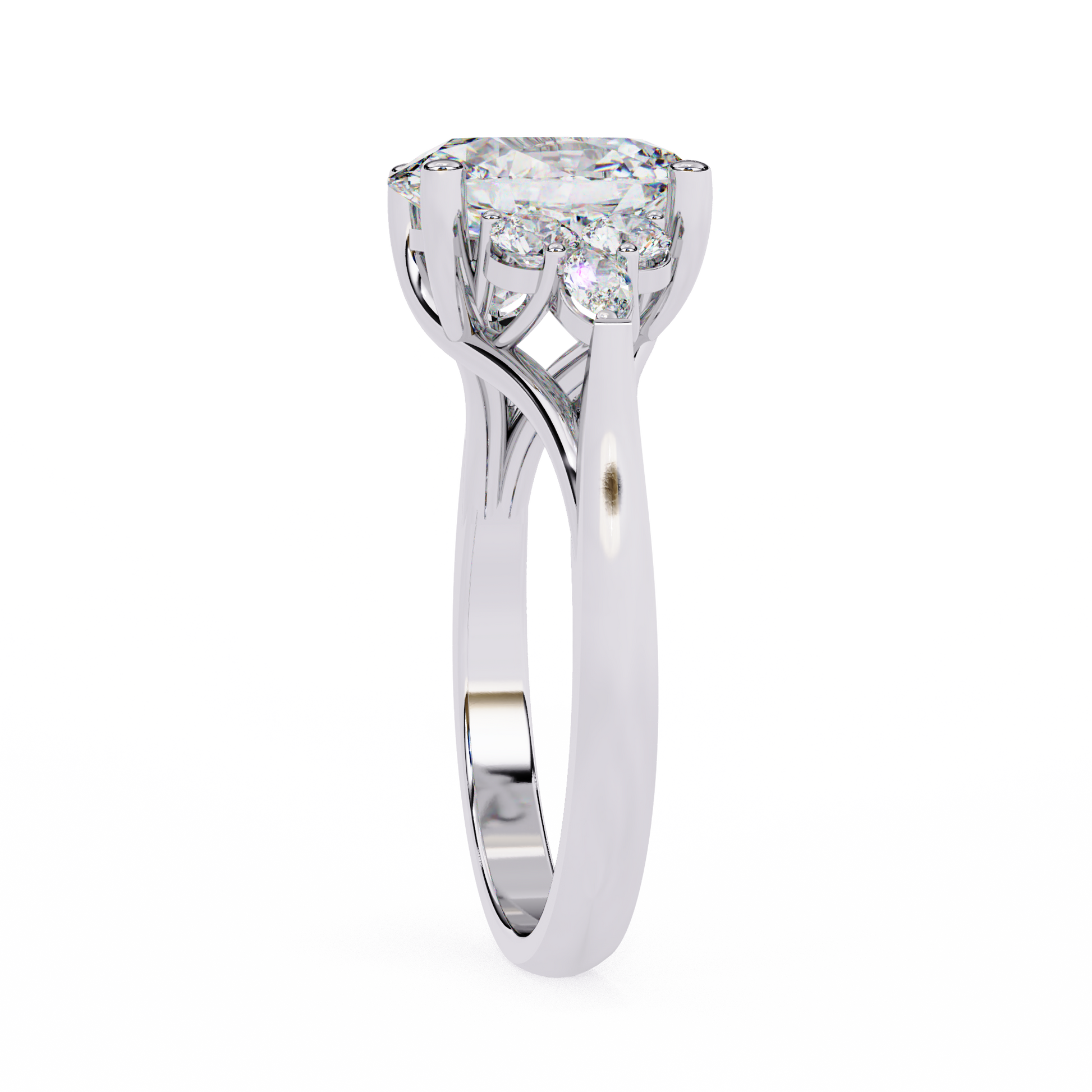 Iris - White Gold - oval-side