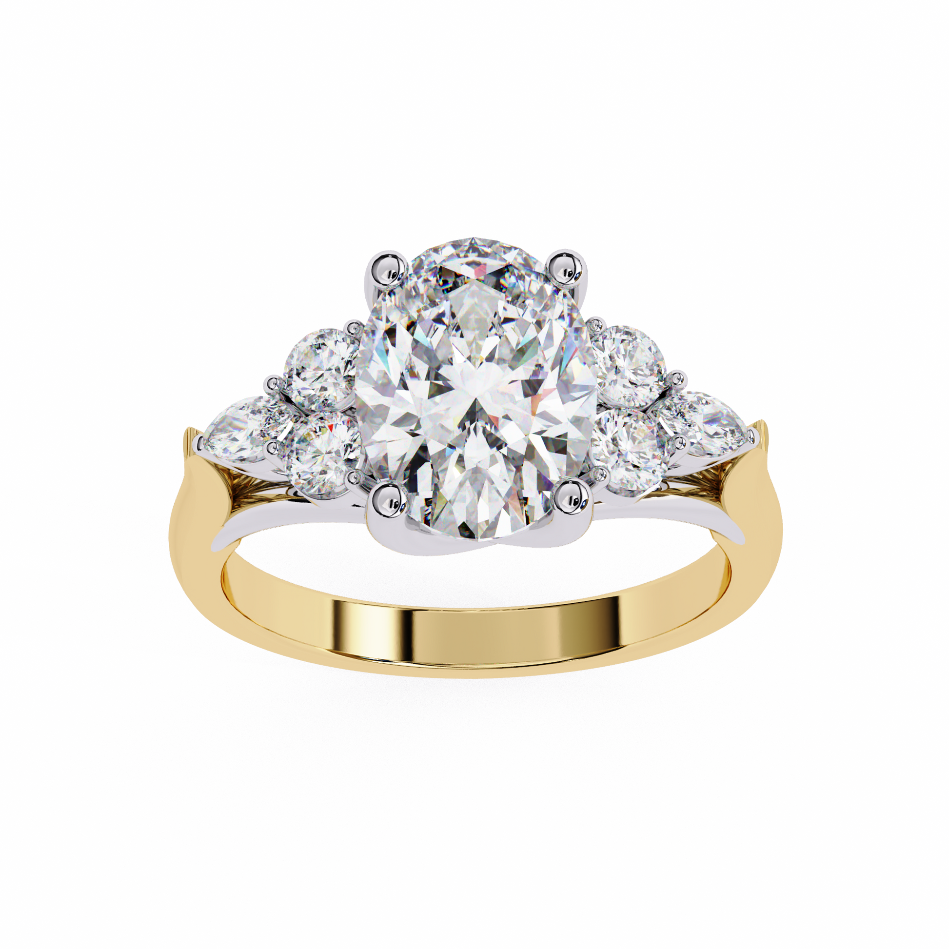 Iris - Yellow Gold - oval-angle