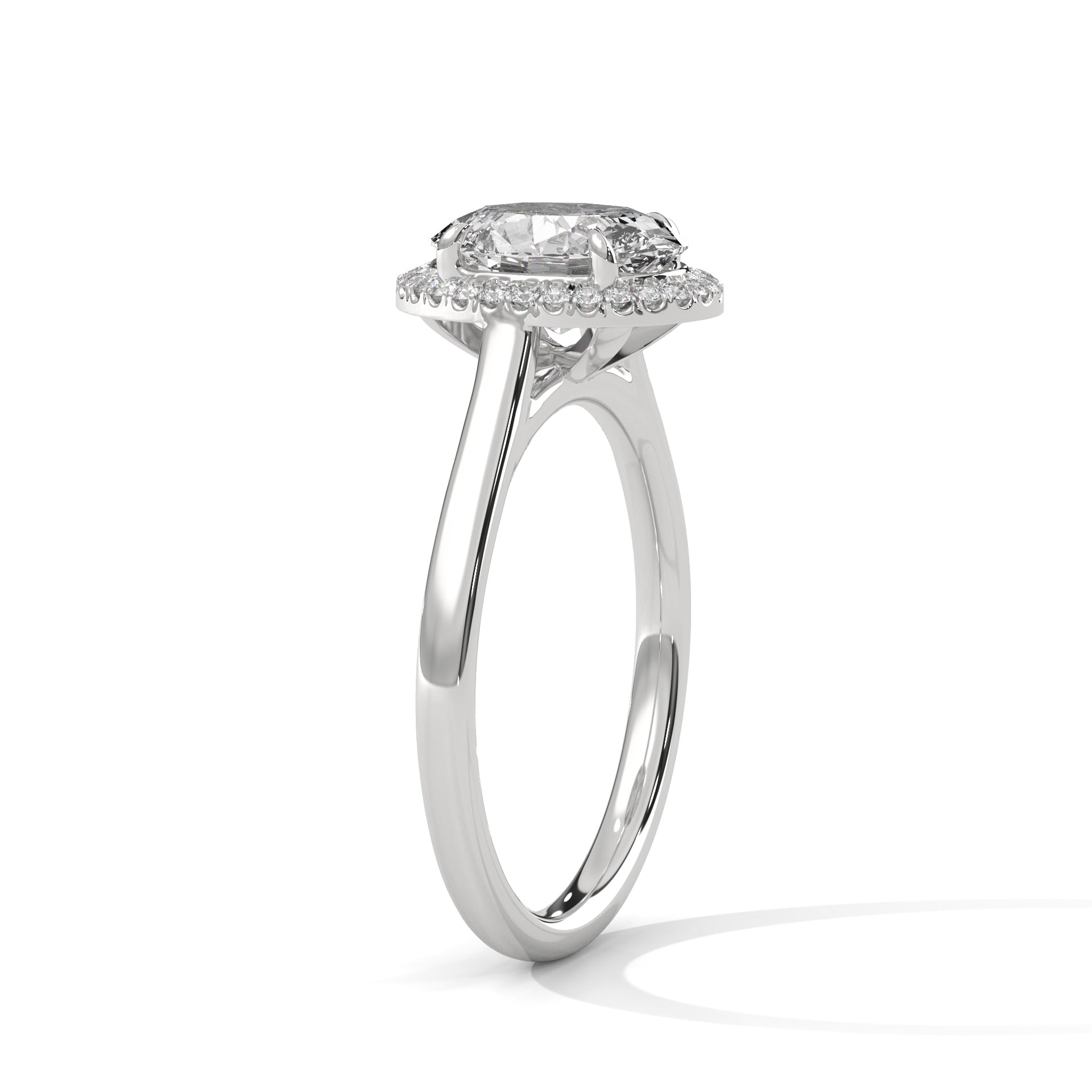Ivy - White Gold - ivy-WG-oval-side