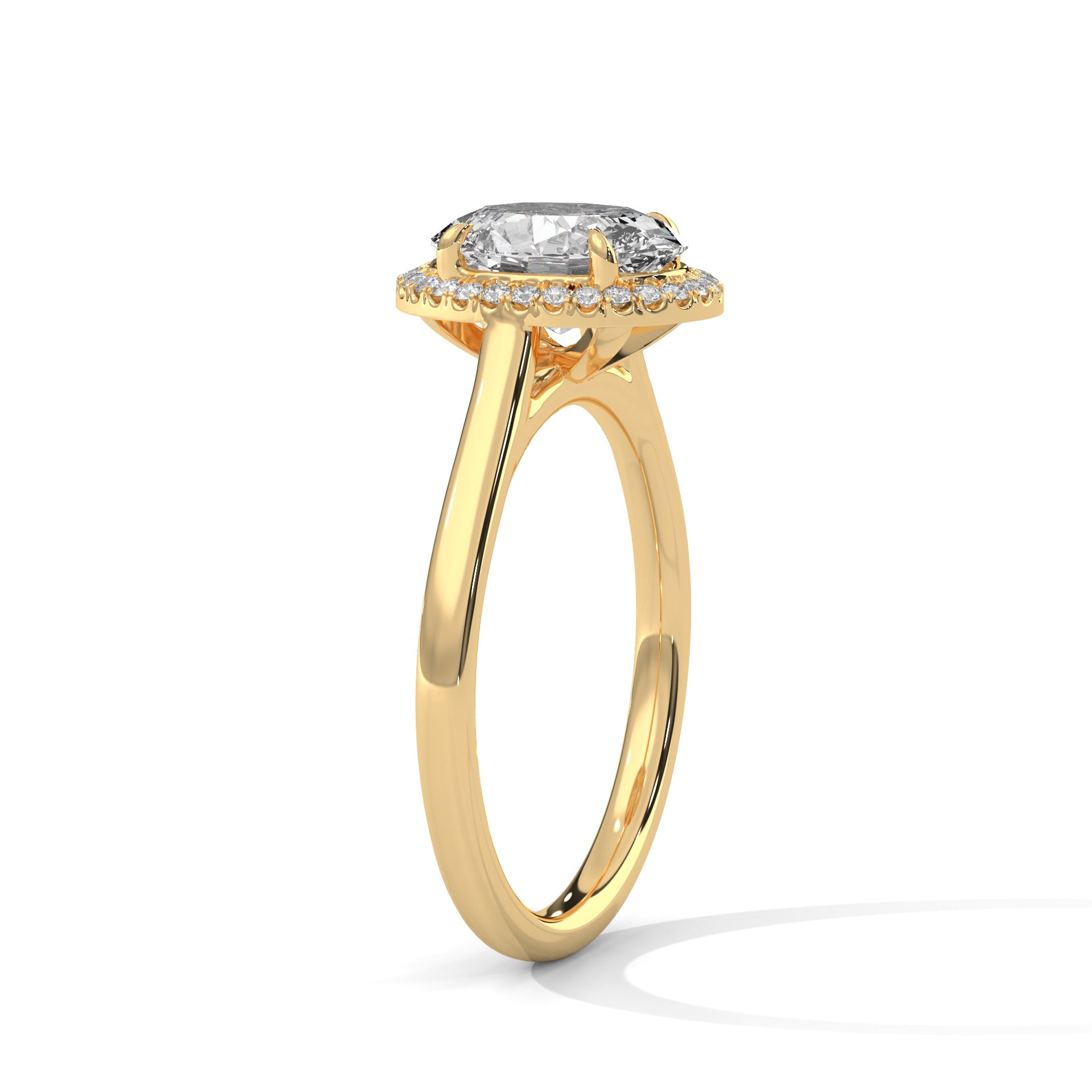 Ivy - Yellow Gold - ivy-YG-oval-side