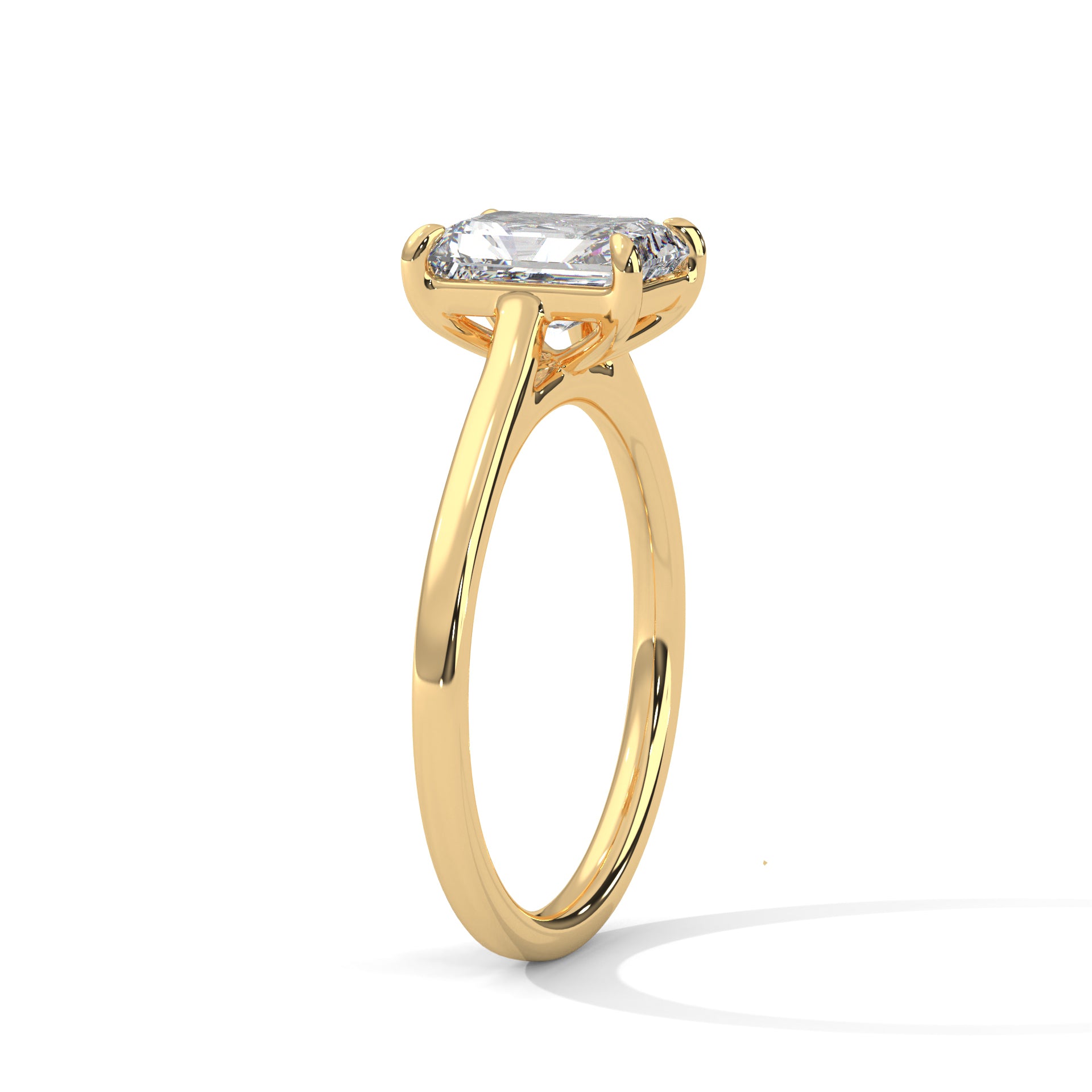 Jasmine - Yellow Gold - jasmine-YG-emerald-side